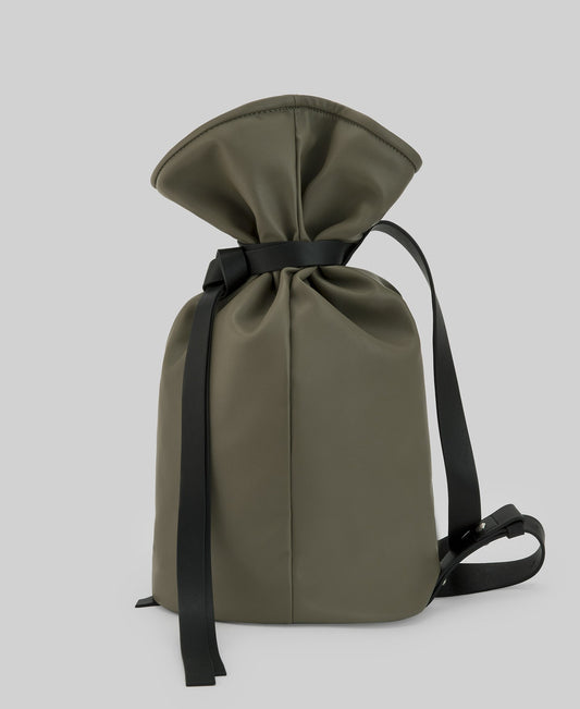 Leather-Non-Leather medium bag woman in green/grey