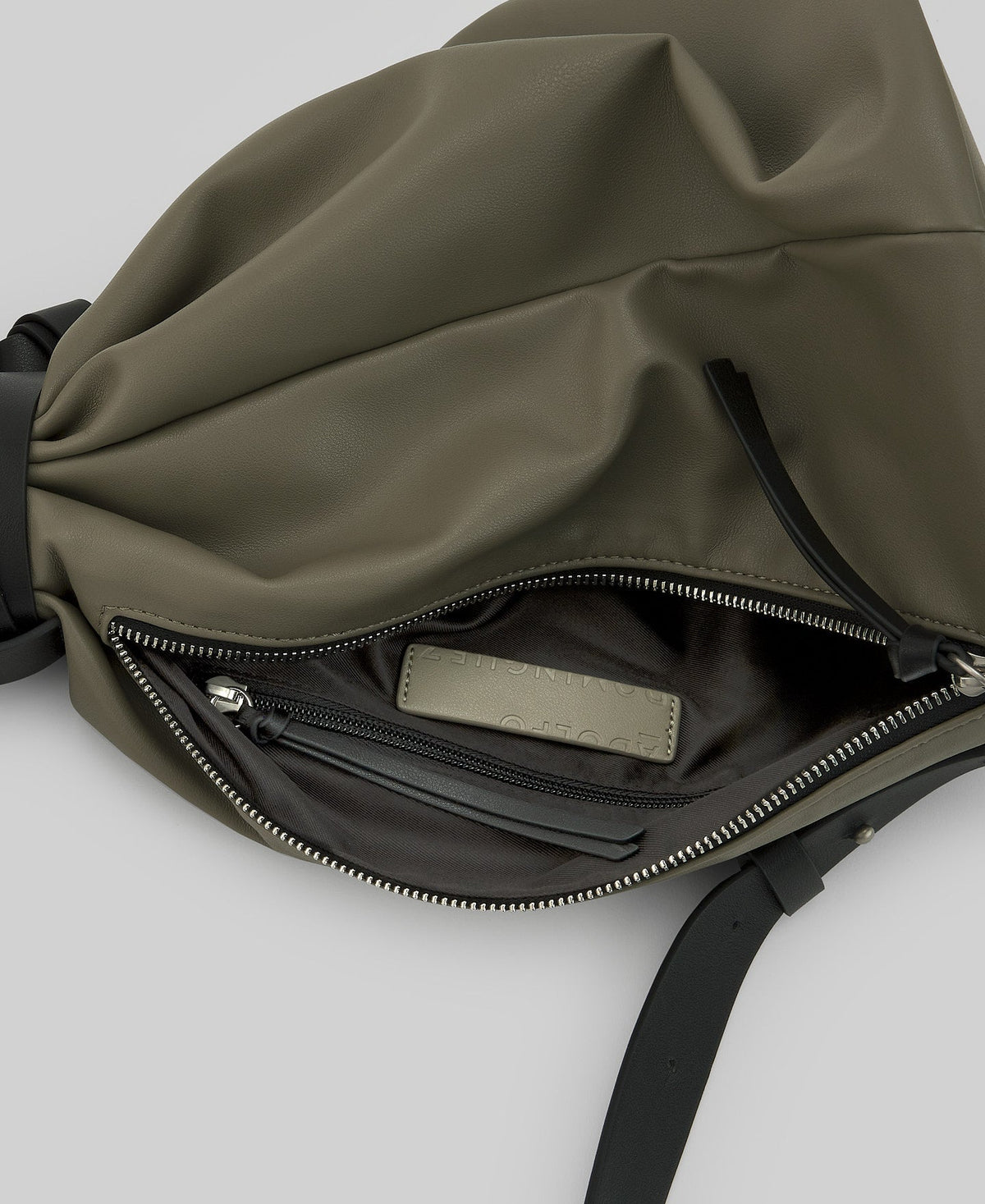 Leather-Non-Leather medium bag woman in green/grey