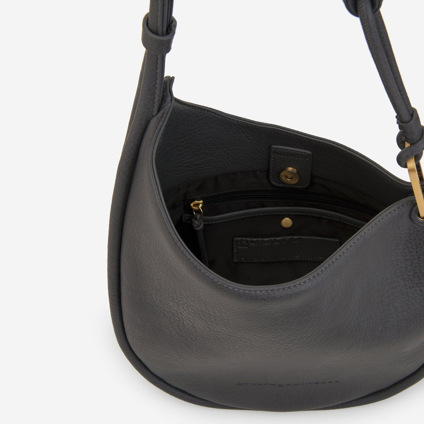 Anthracite Grey Recycled Material Hobo Bag For Women