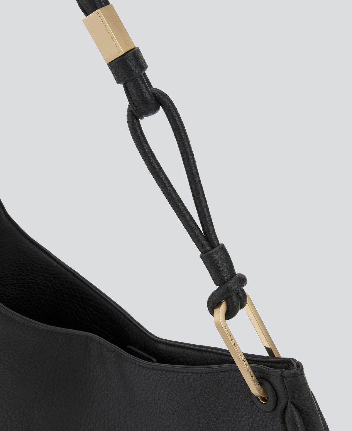 Black Recycled Material Hobo Bag For Women