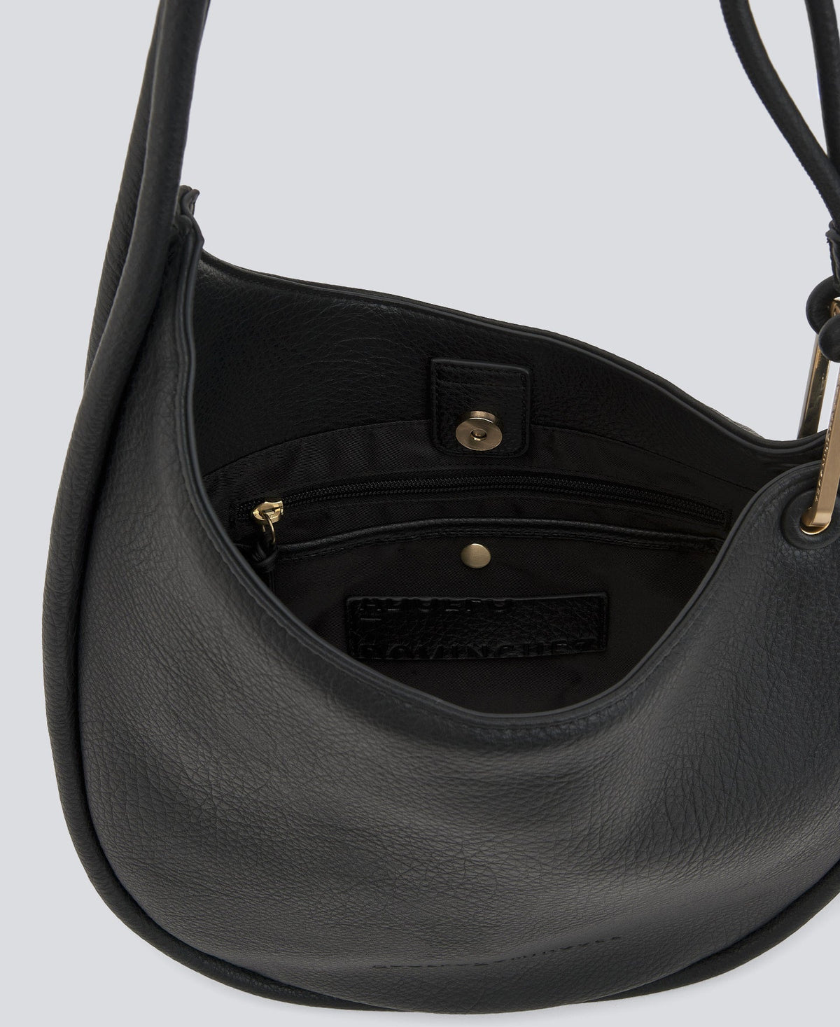 Black Recycled Material Hobo Bag For Women