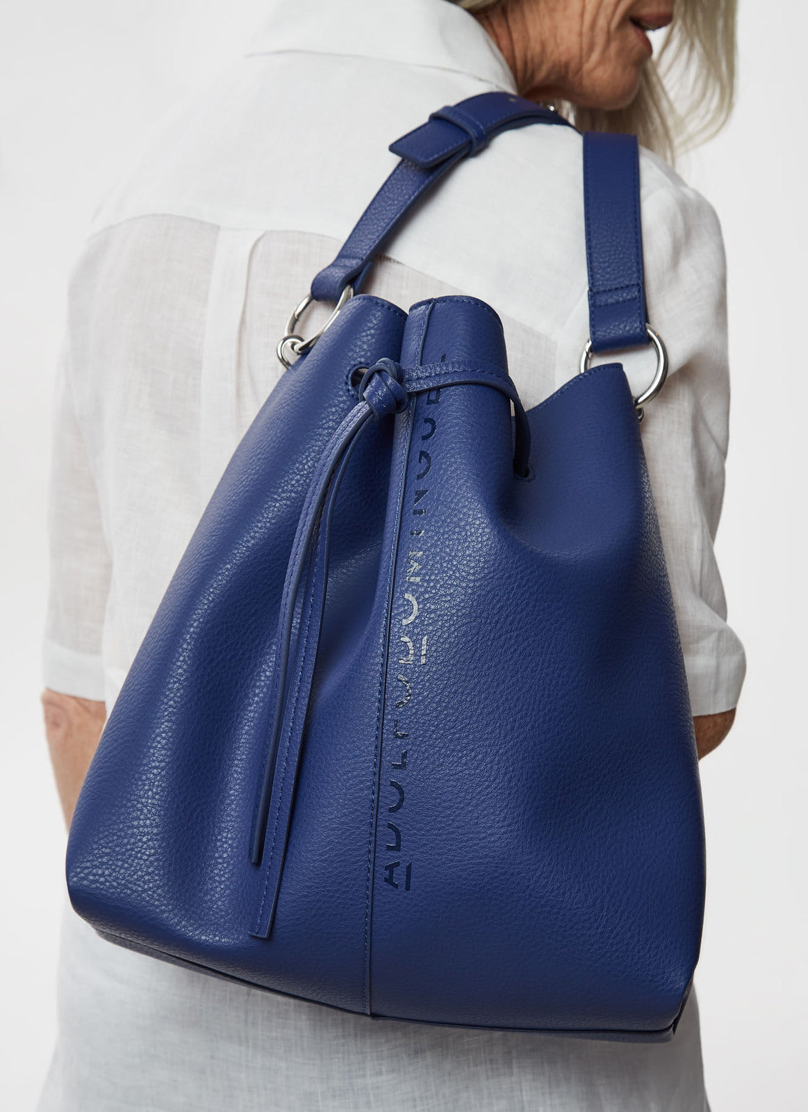 Matisse Blue Bucket Bag With Granulated Finish