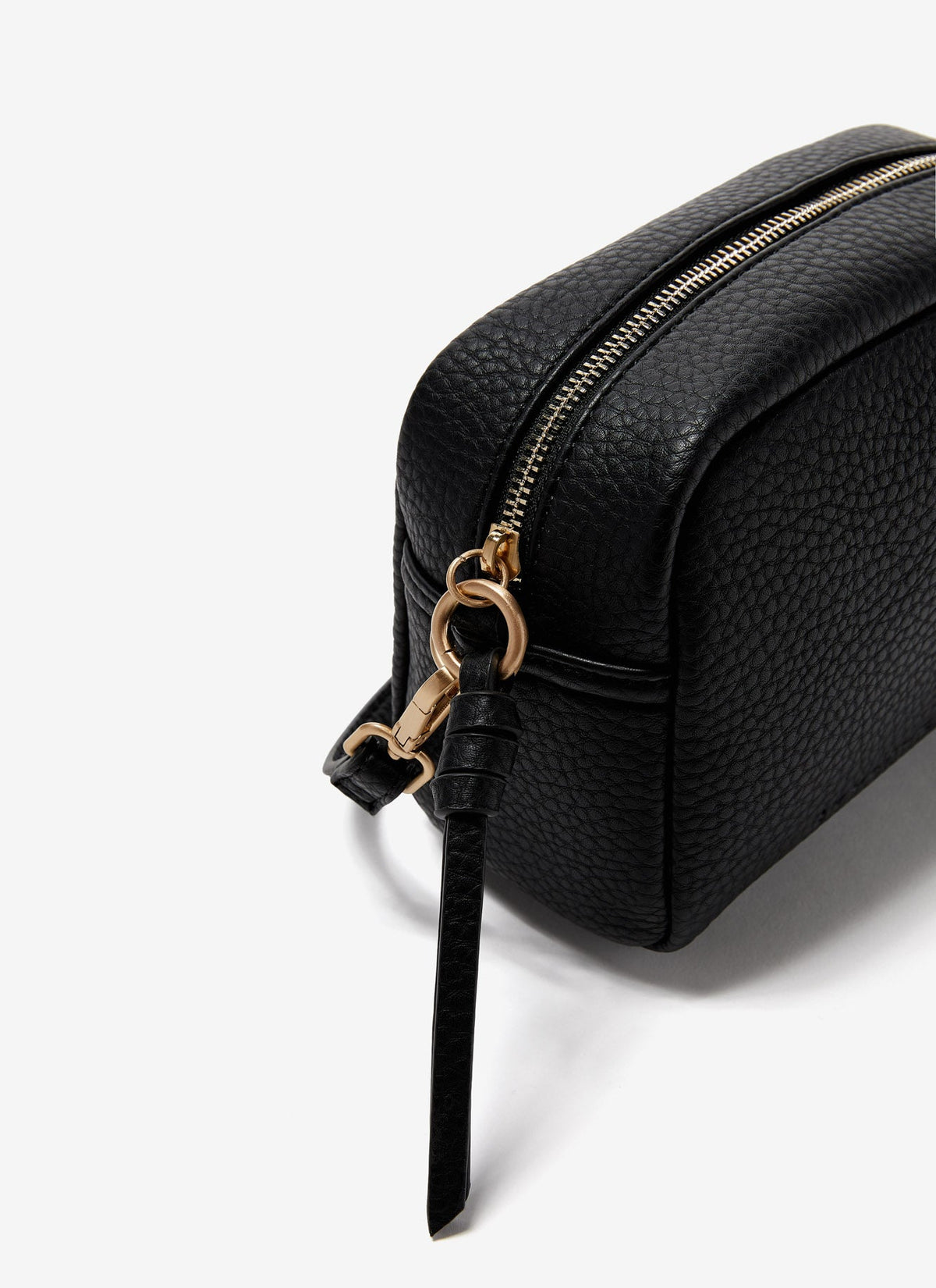 Black Granulated Squared Crossbody Bag