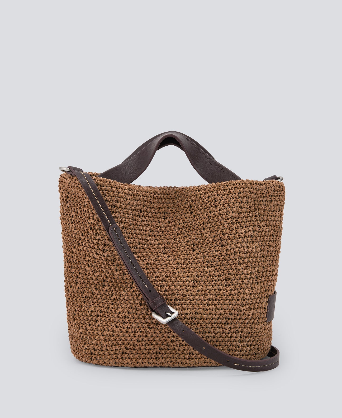Tan Textured Braided Medium Bag