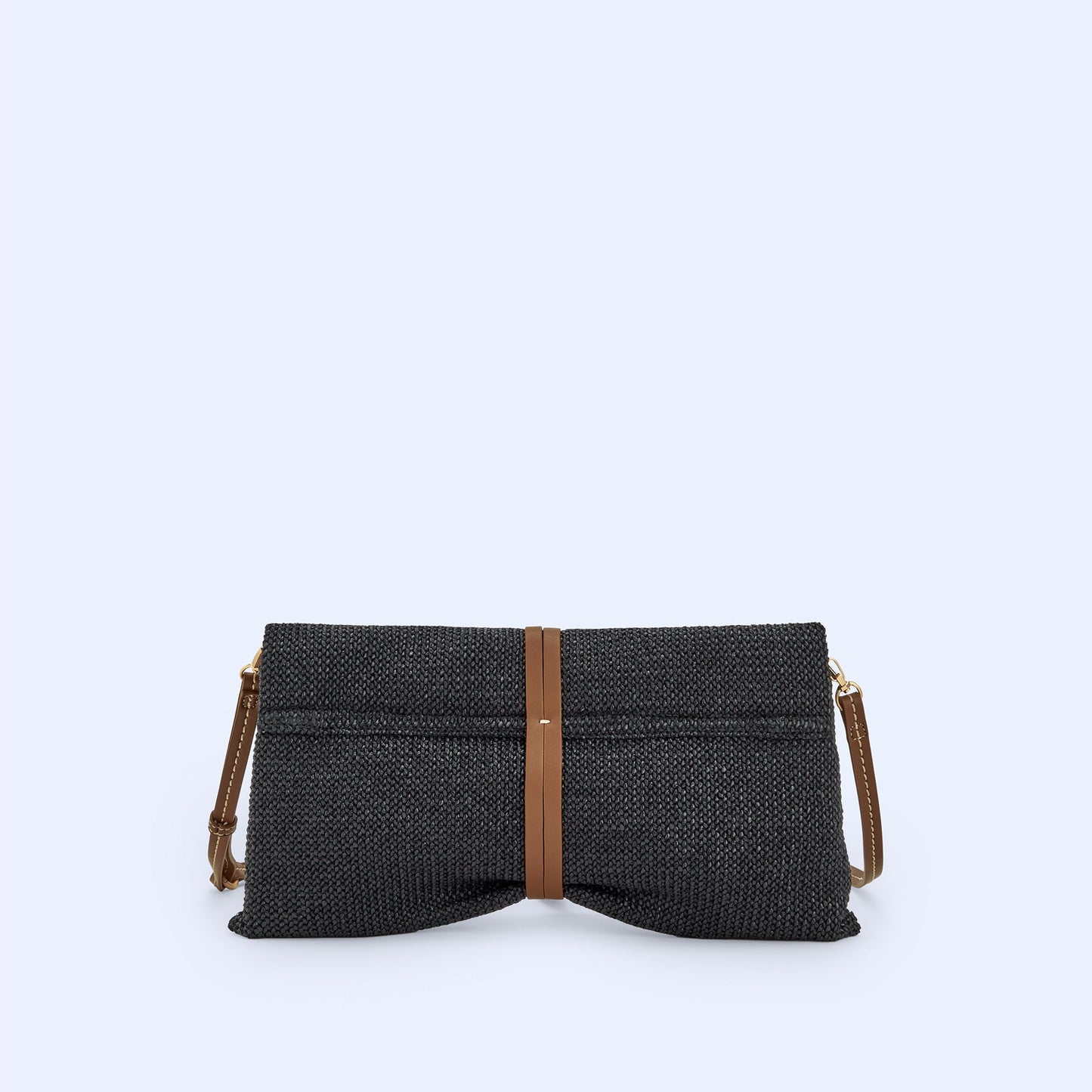 Black Braided Fabric Handbag