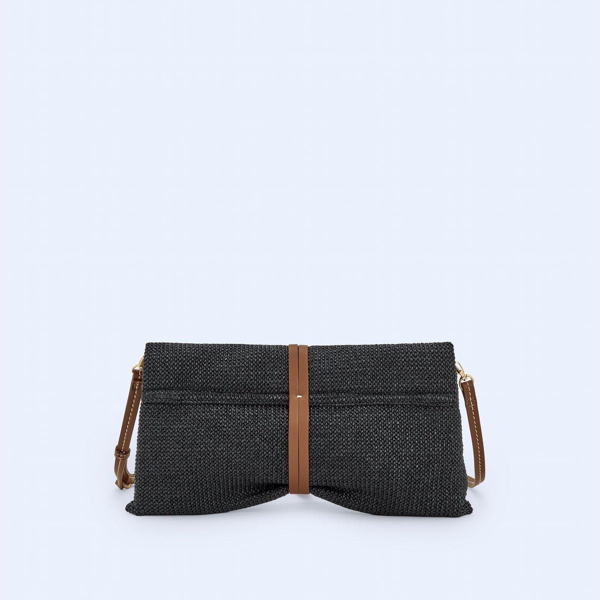 Black Braided Fabric Handbag