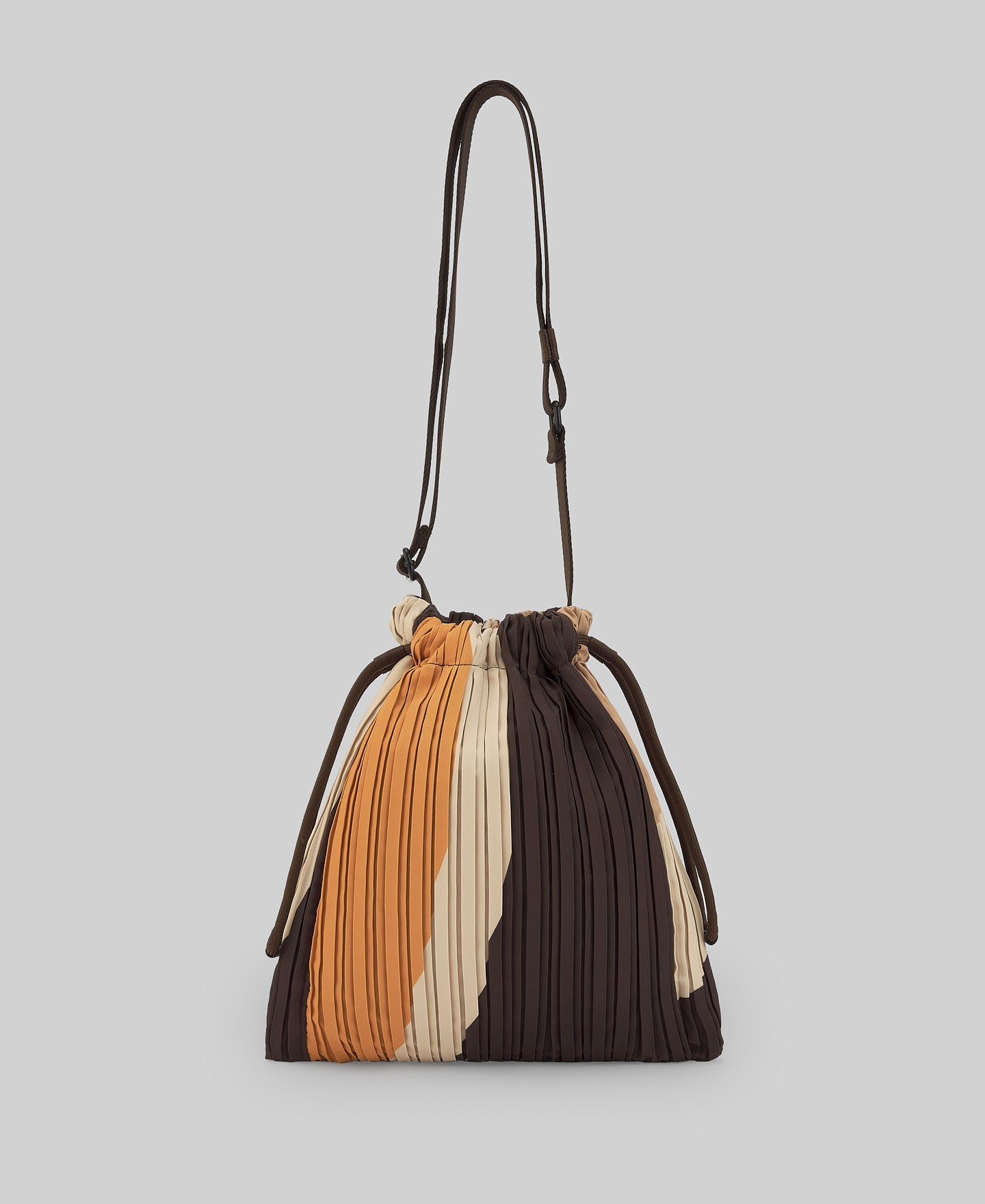 Small crinkle crossbody woman in camel
