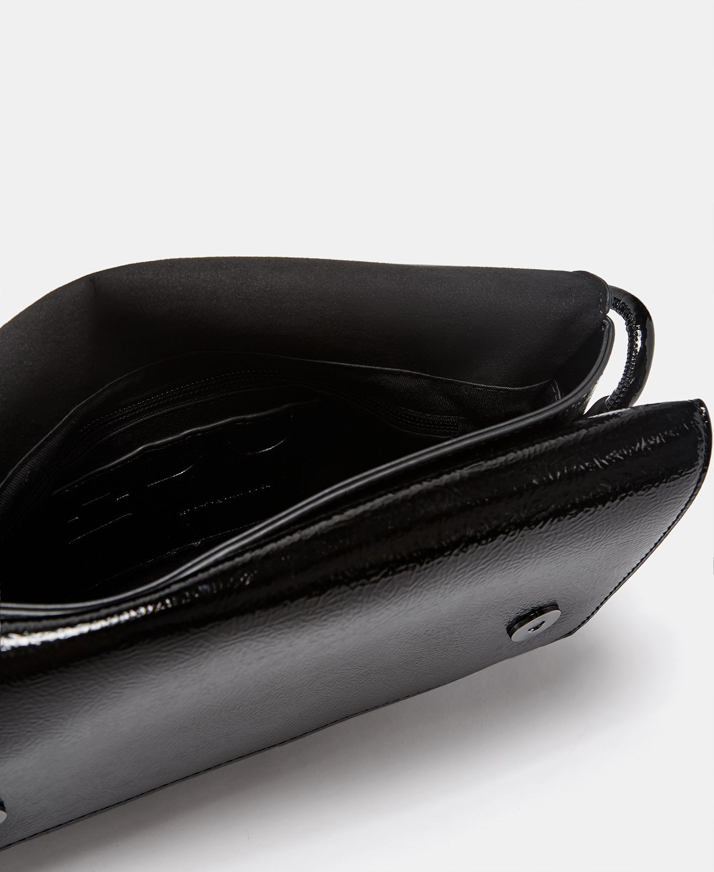 Black Recycled Material Sheen Crossbody Bag
