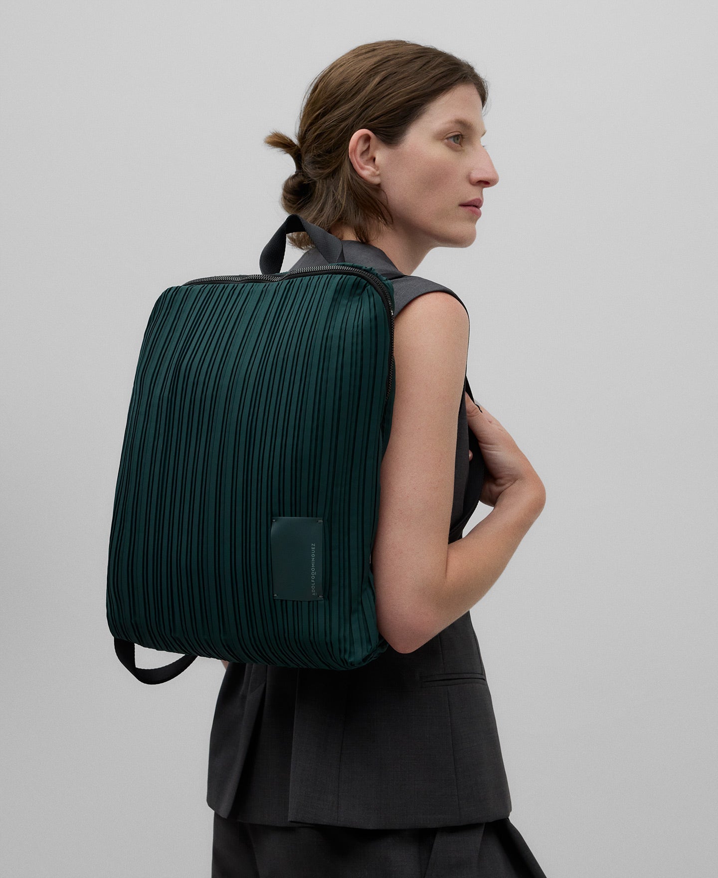 Crinkle backpack woman in petrol blue