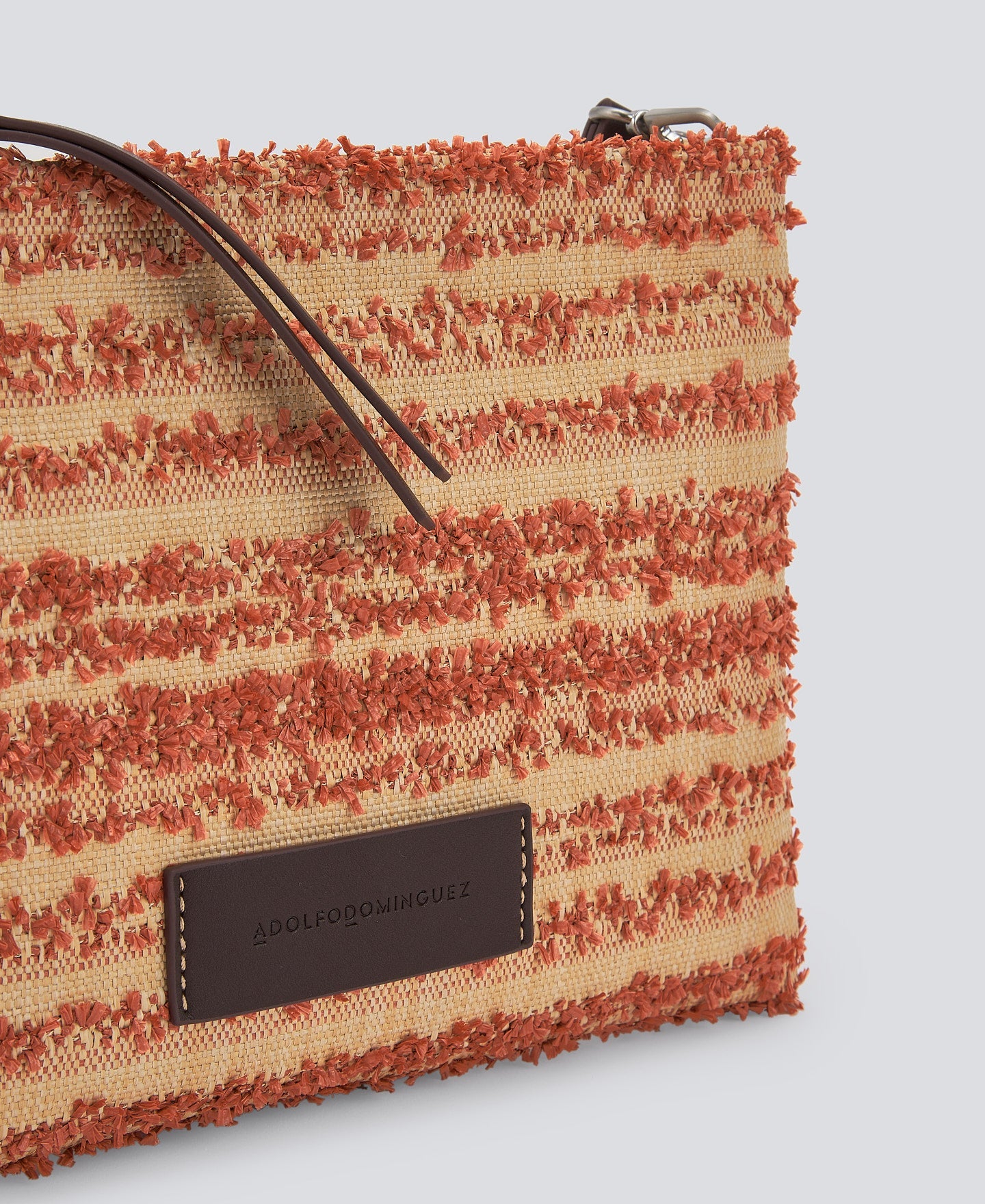 Orange Textured Braided Crossbody