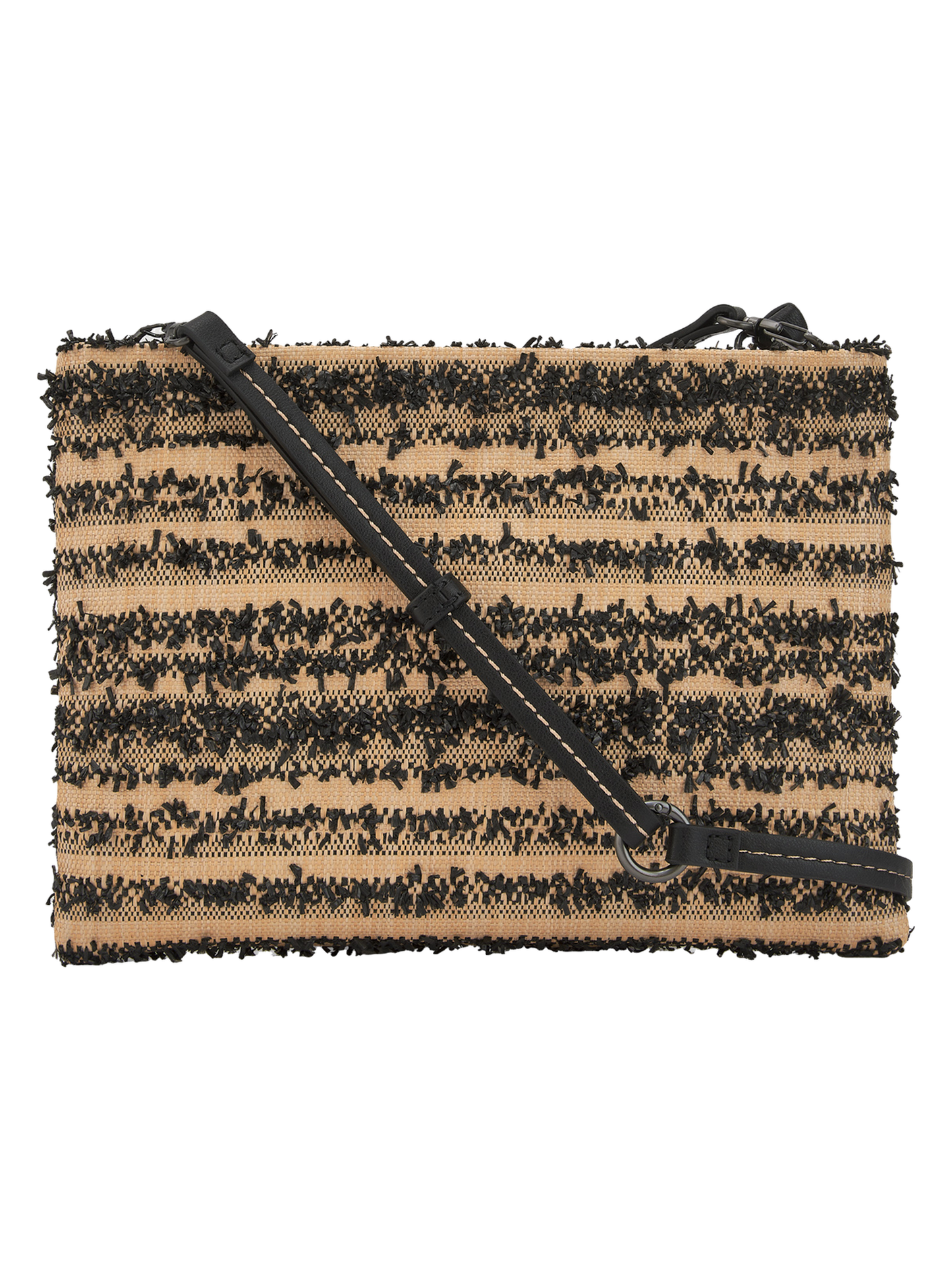 Black Textured Braided Crossbody