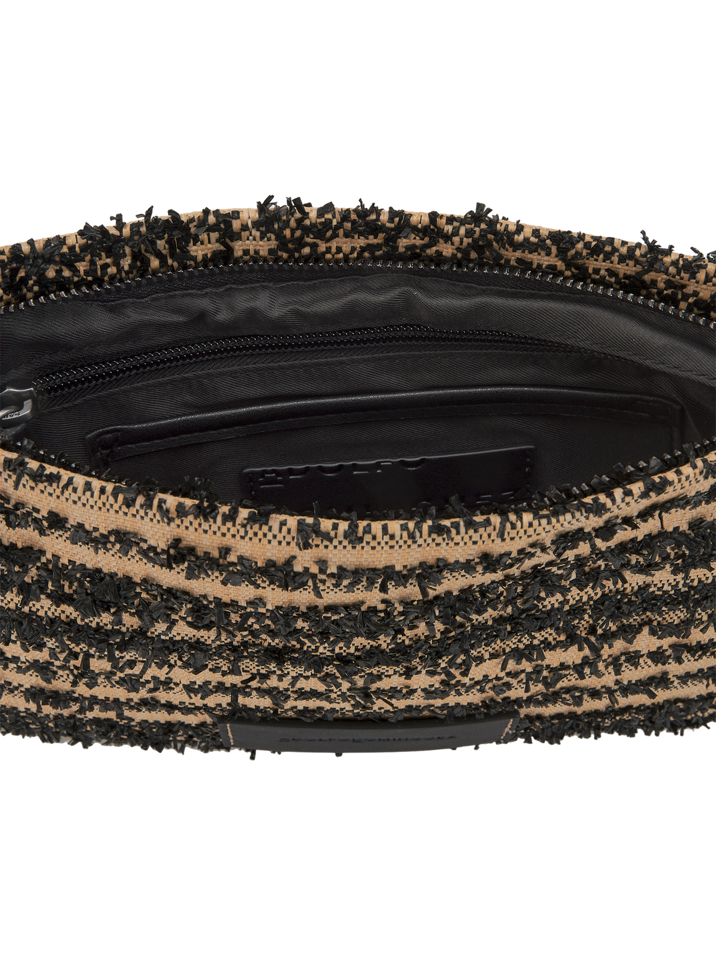 Black Textured Braided Crossbody