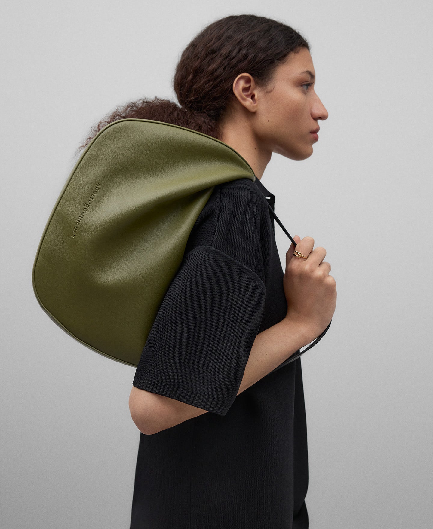 Leather-Non-Leather medium bag woman in olive green