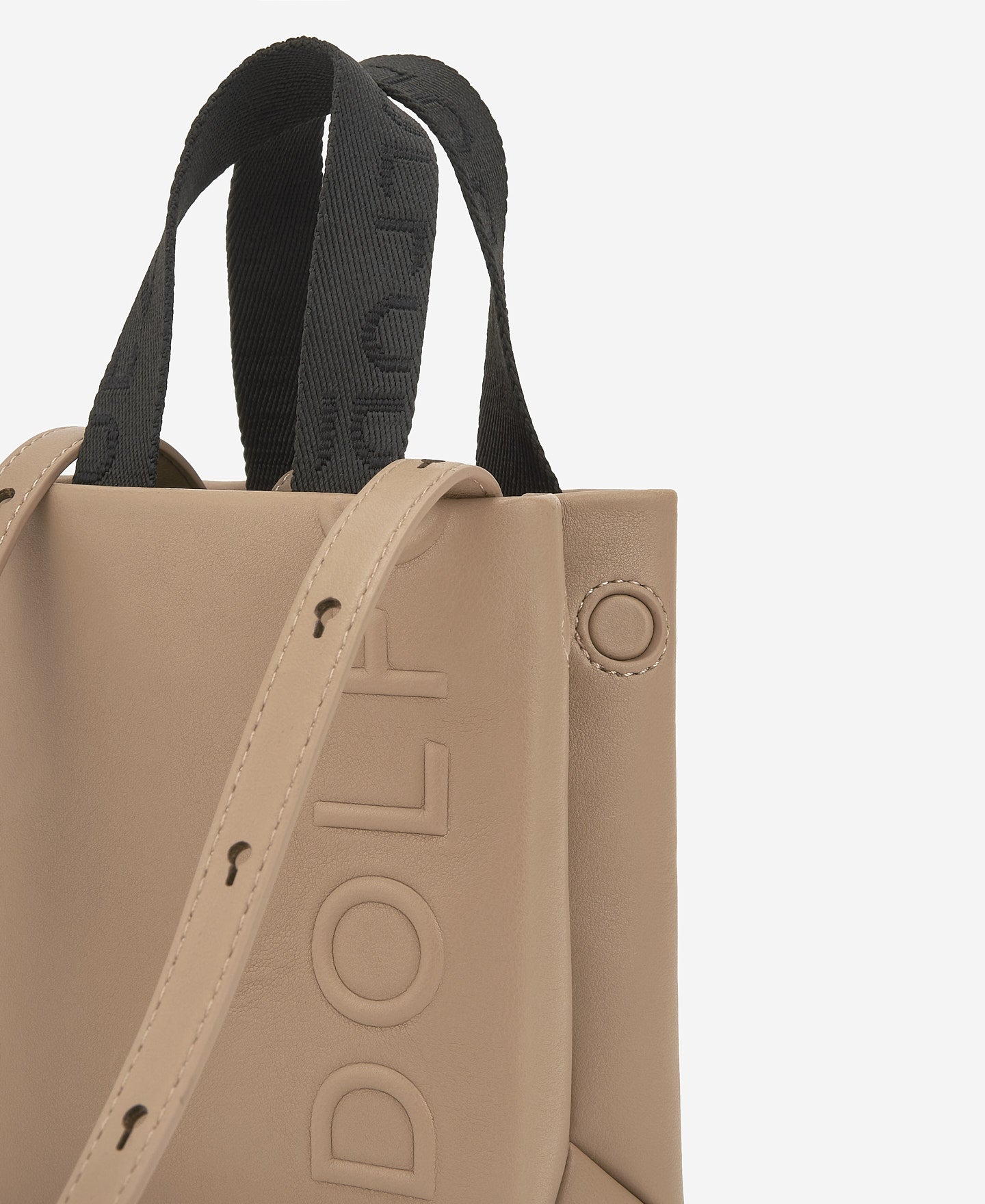 Small Taupe Shopper Bag For Women