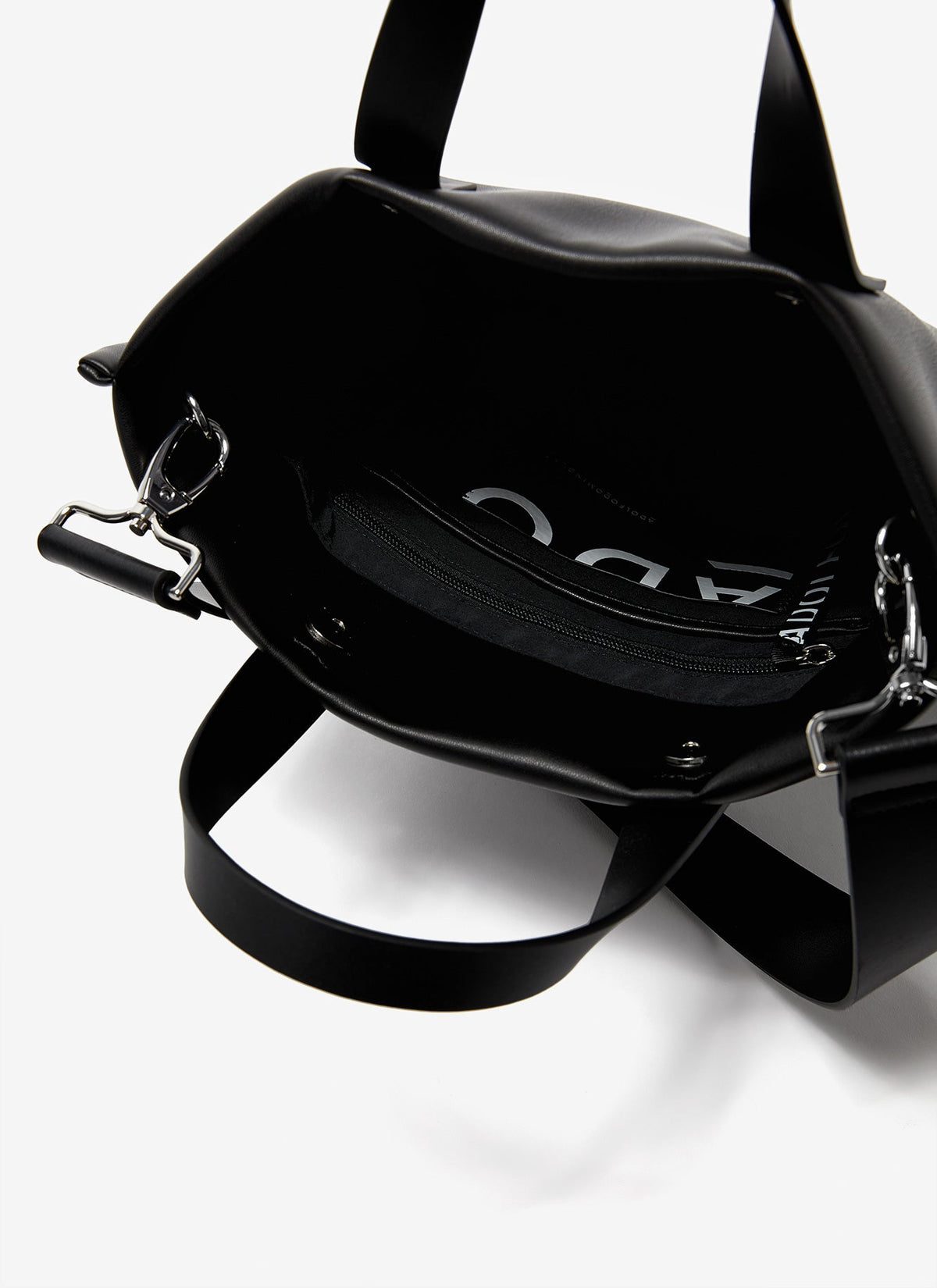 Black Recycled Material Padded Shopper Bag