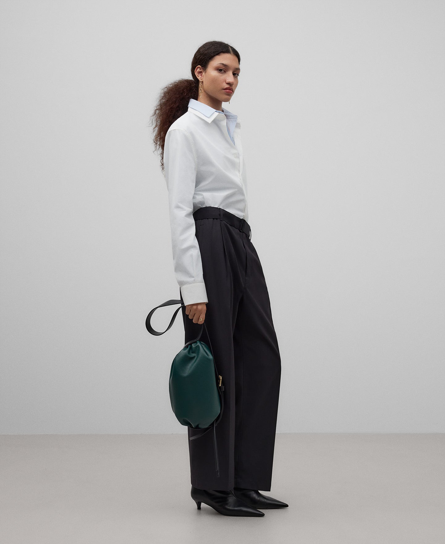 Non-Leather medium Doce bag woman in dark green