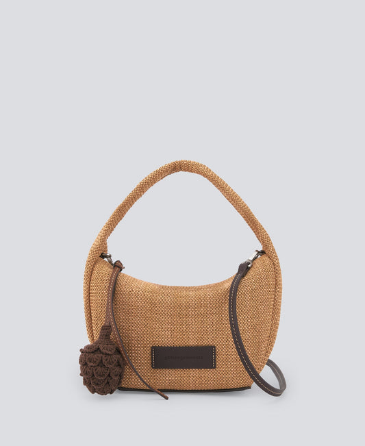 Orange Braided Medium Hobo Bag