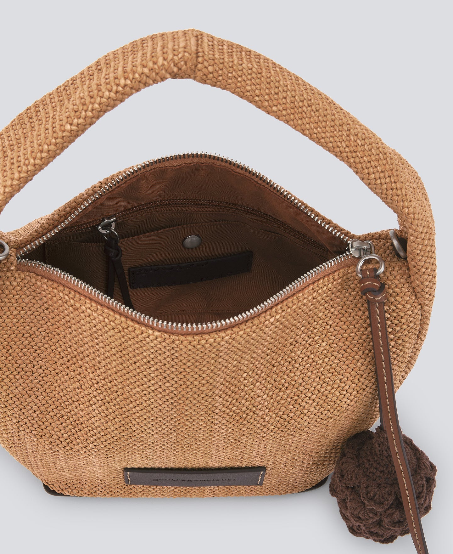 Orange Braided Medium Hobo Bag