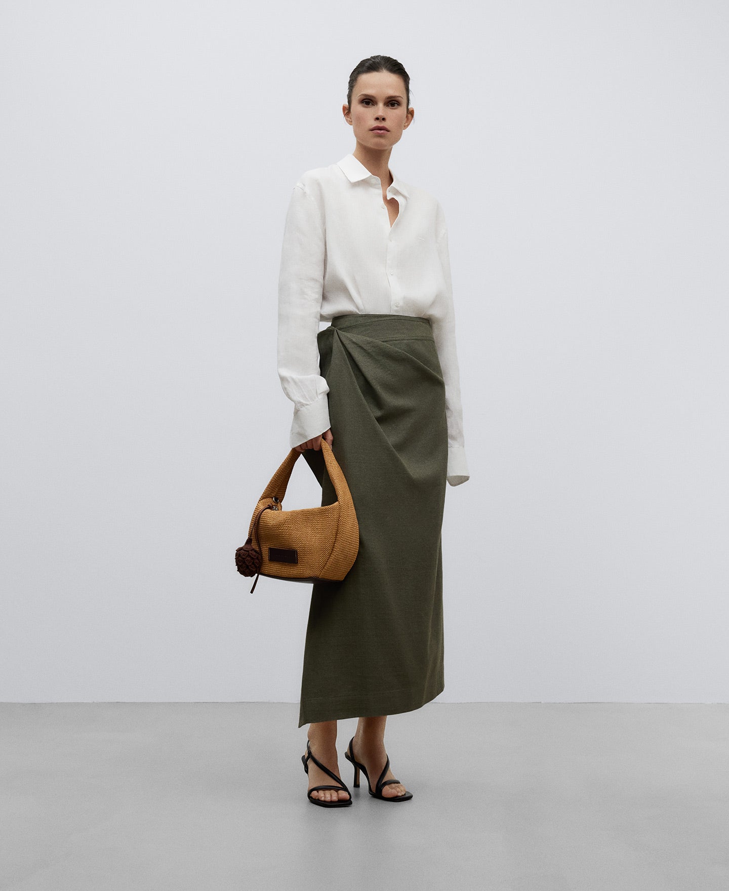 Orange Braided Medium Hobo Bag