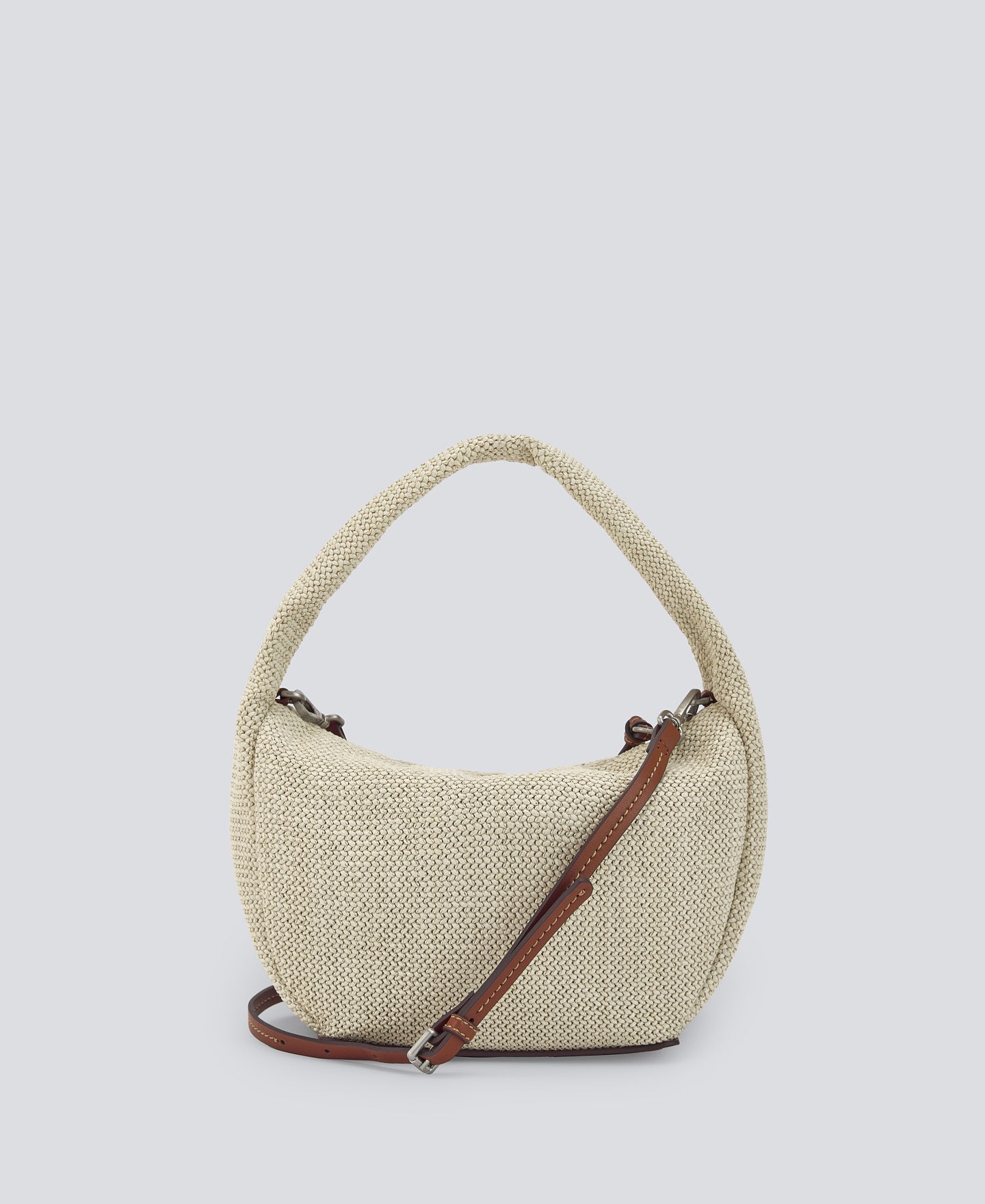 Natural Braided Medium Hobo Bag