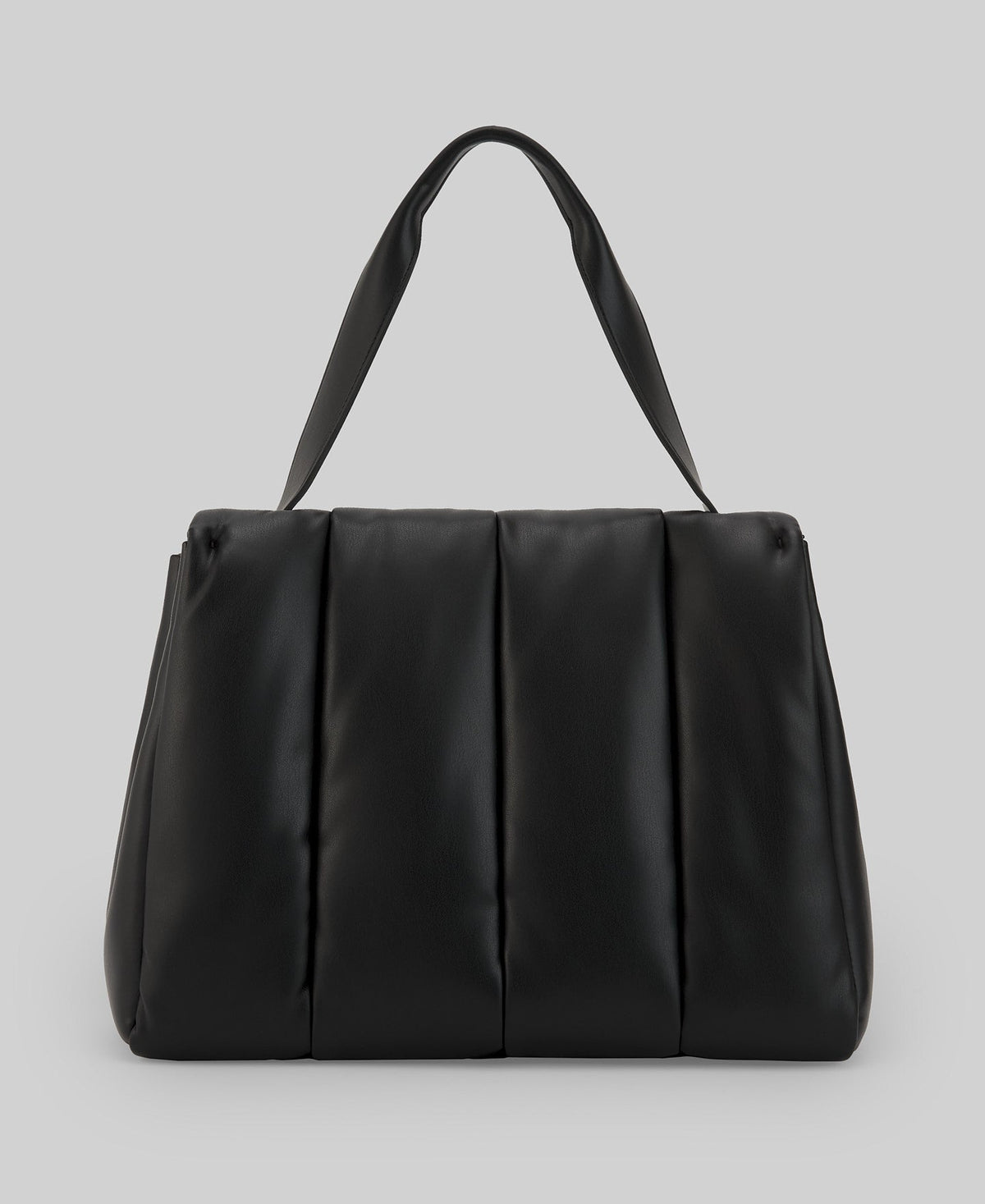 Non-Leather puffer maxi bag woman in black