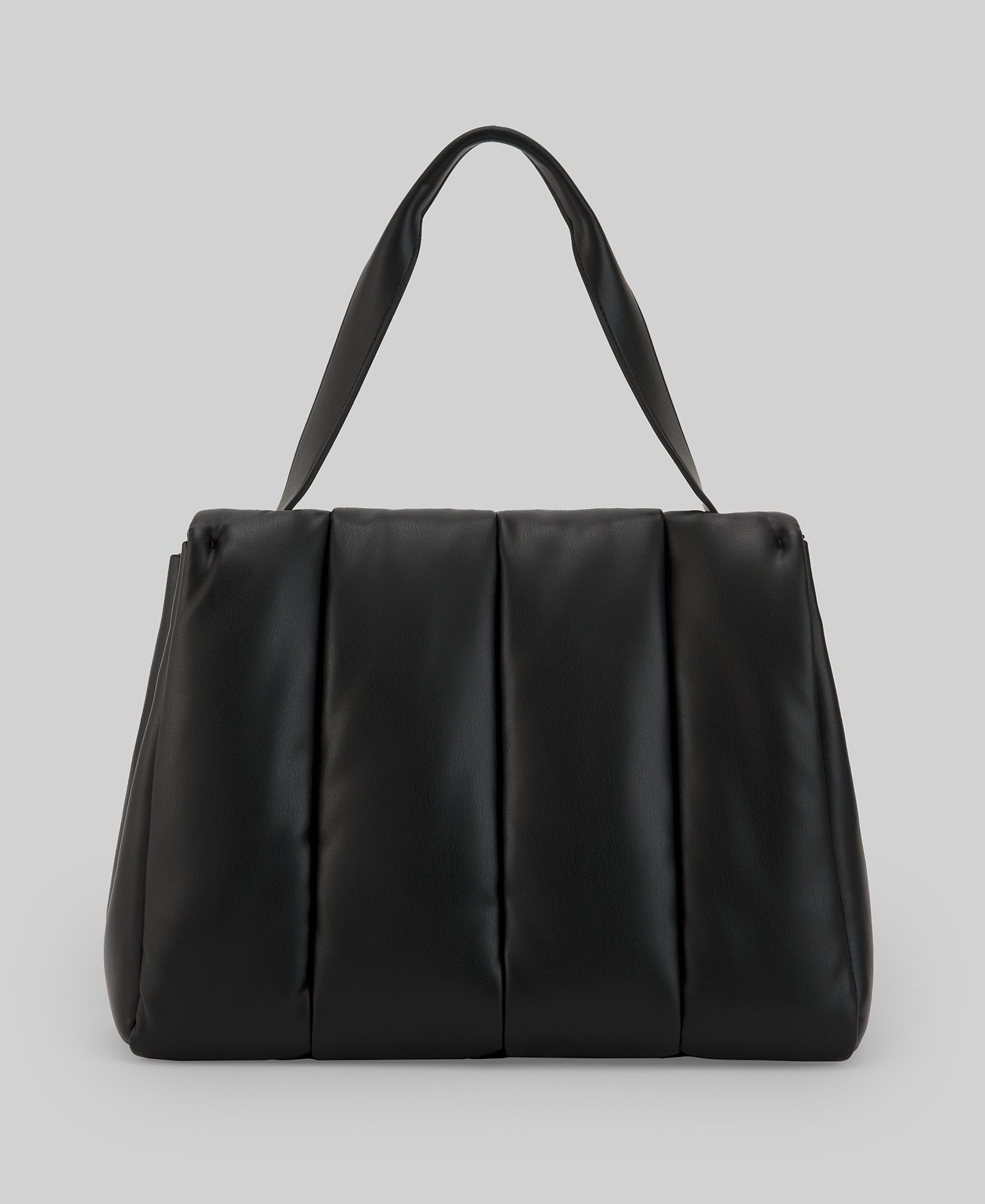 Non-Leather puffer maxi bag woman in black