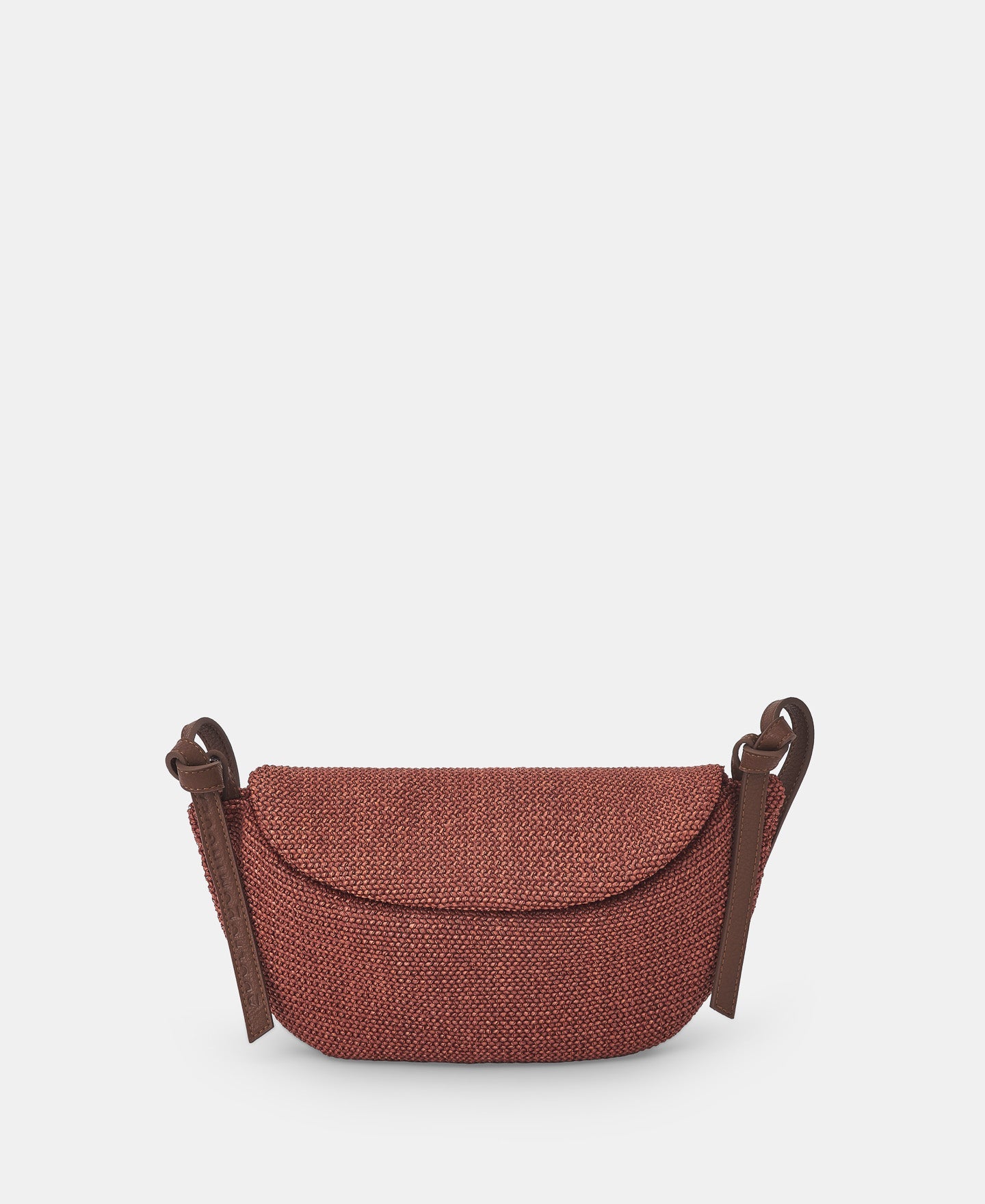 Dark Pink Coral Raffia Shoulder Bag