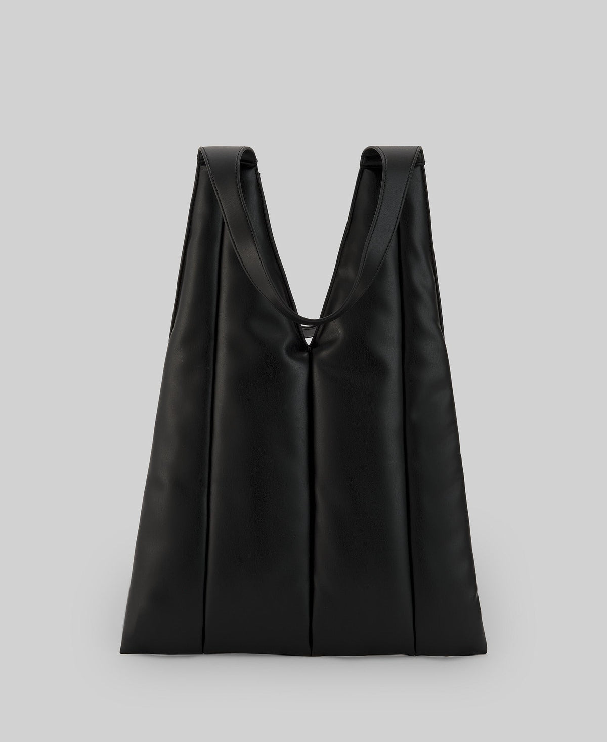 Non-Leather puffer hobo woman in black
