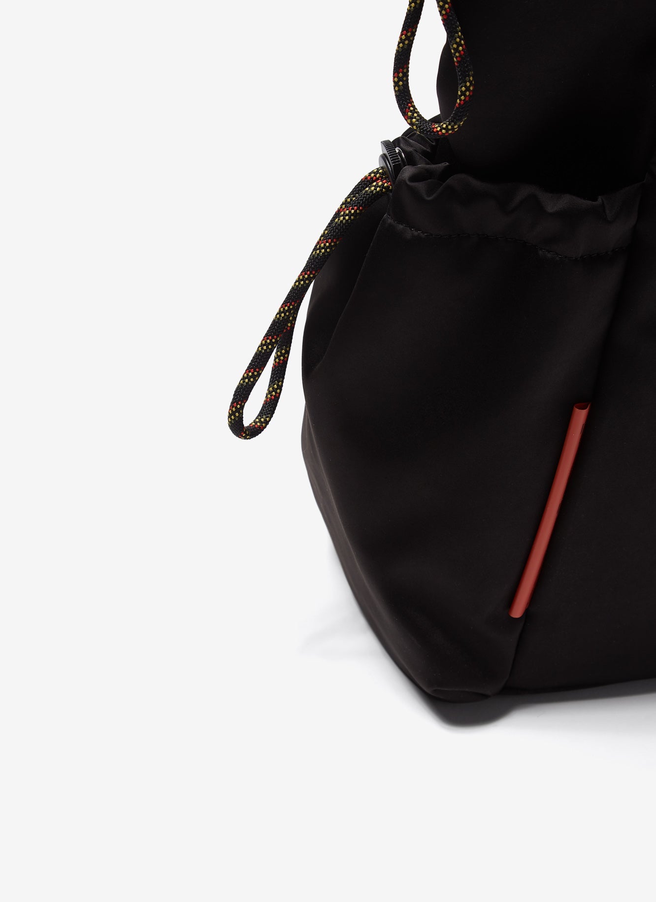 Black Nylon Shopper Bag With Logoed Straps