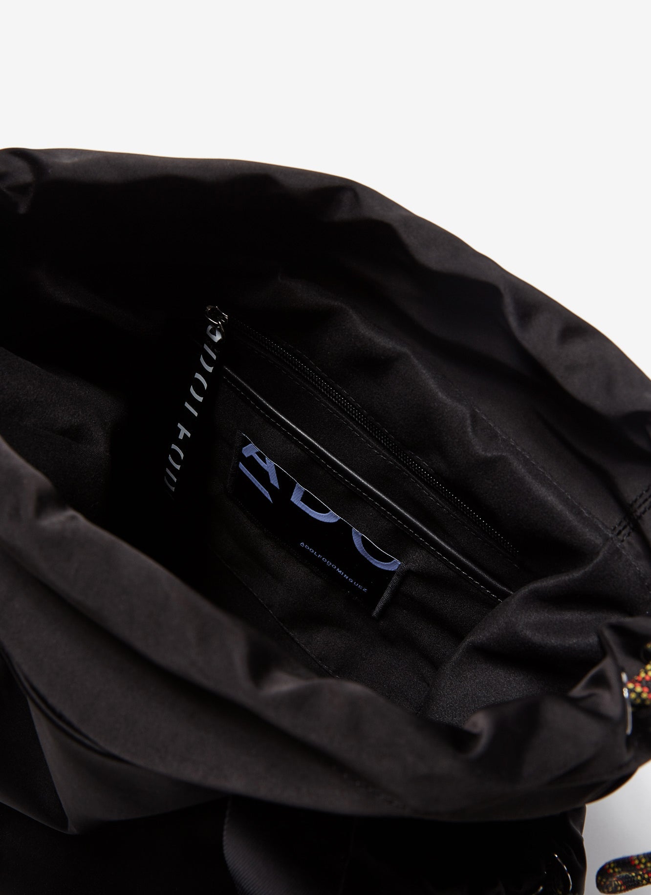 Black Nylon Shopper Bag With Logoed Straps