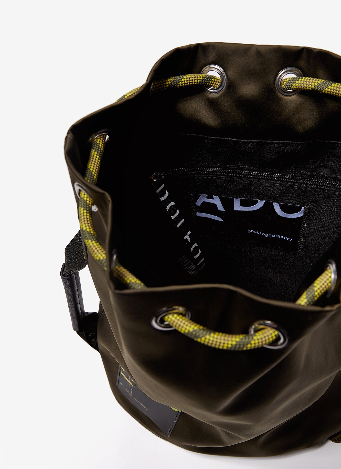 Green Nylon Drawstring Bag With Cord Straps