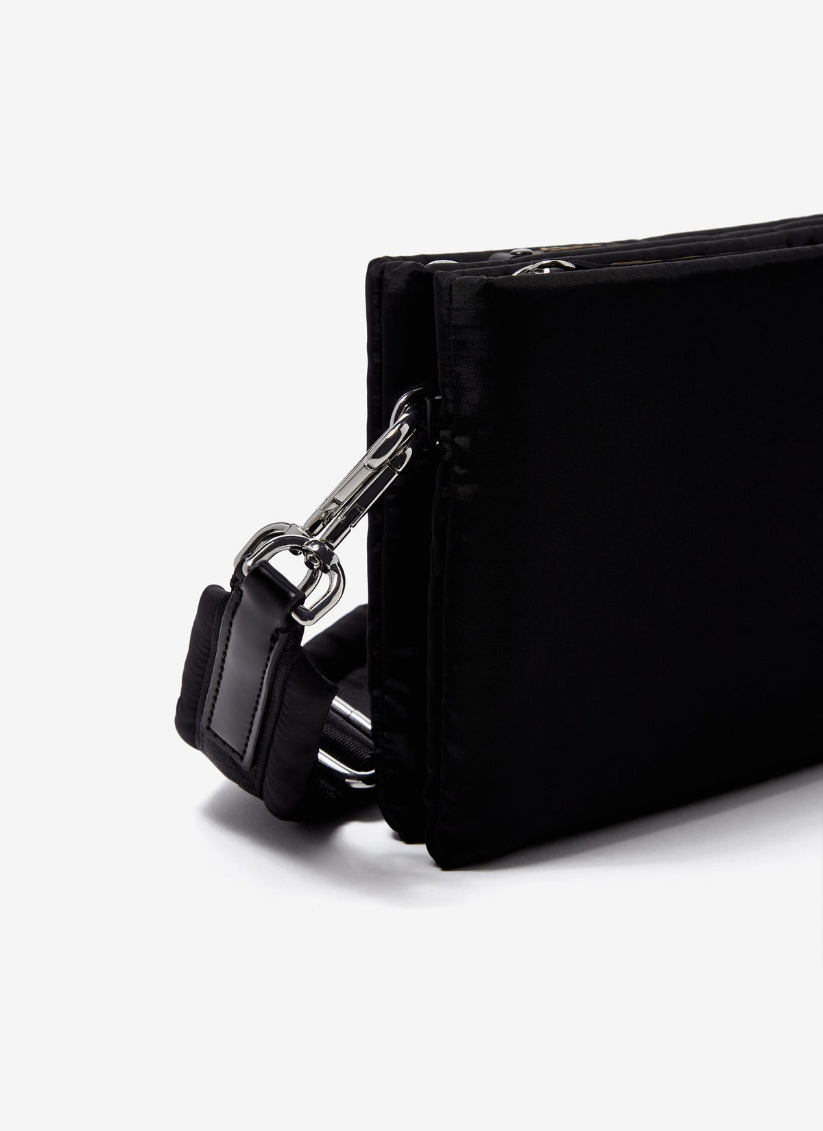 Black Technical Nylon Padded Crossbody Bag