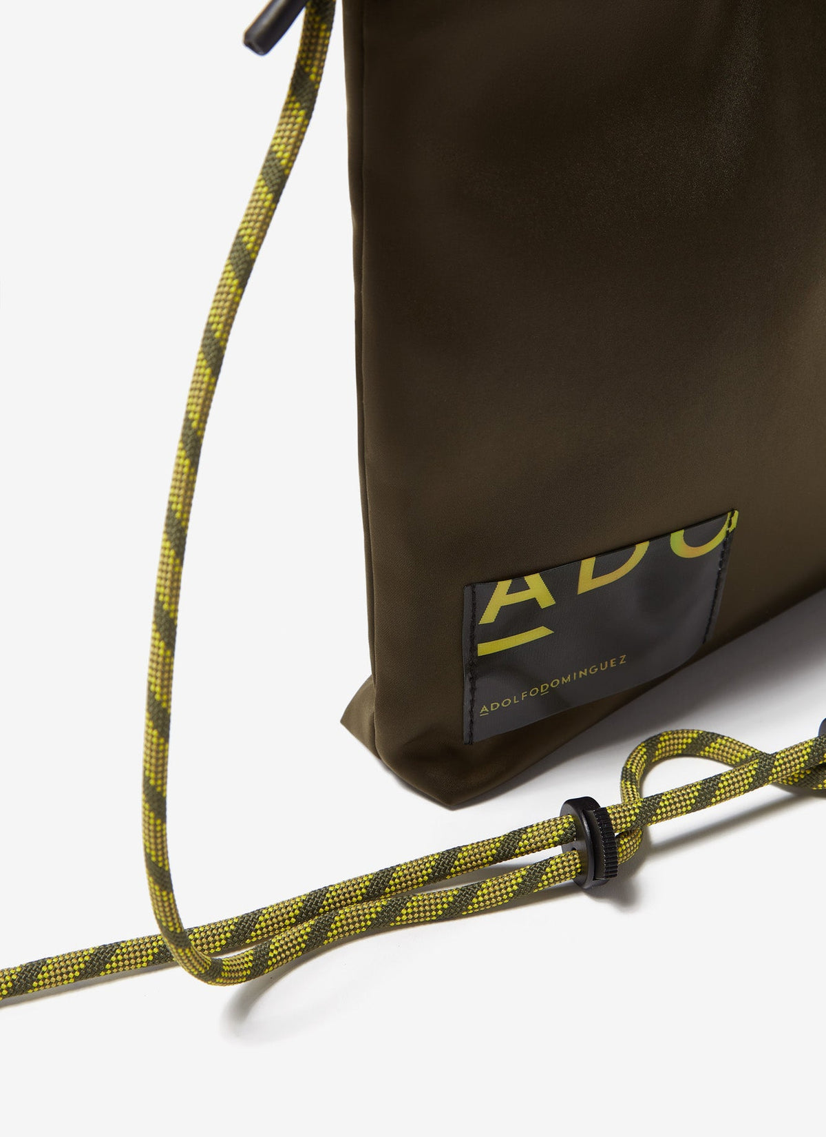 Green Flat Nylon Crossbody Bag