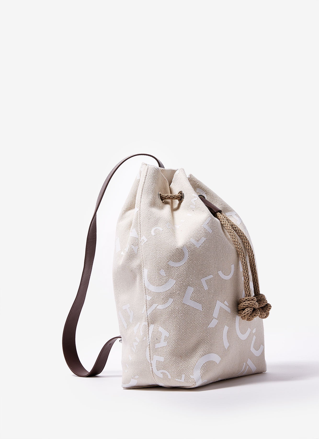 Natural Logoed Canvas Backpack