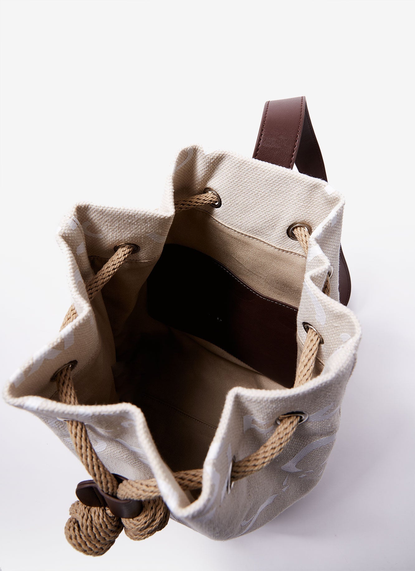 Natural Logoed Canvas Backpack