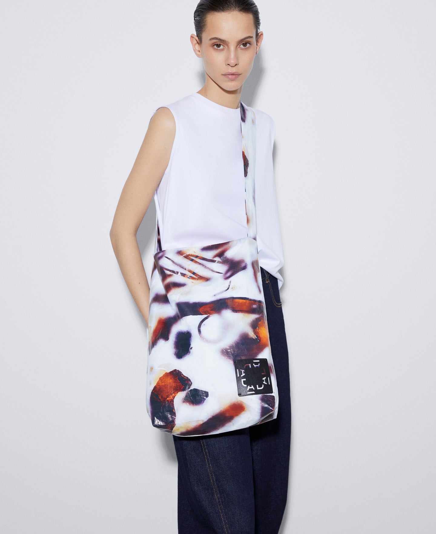 Multicolor Recycled Material Shoulder Bag