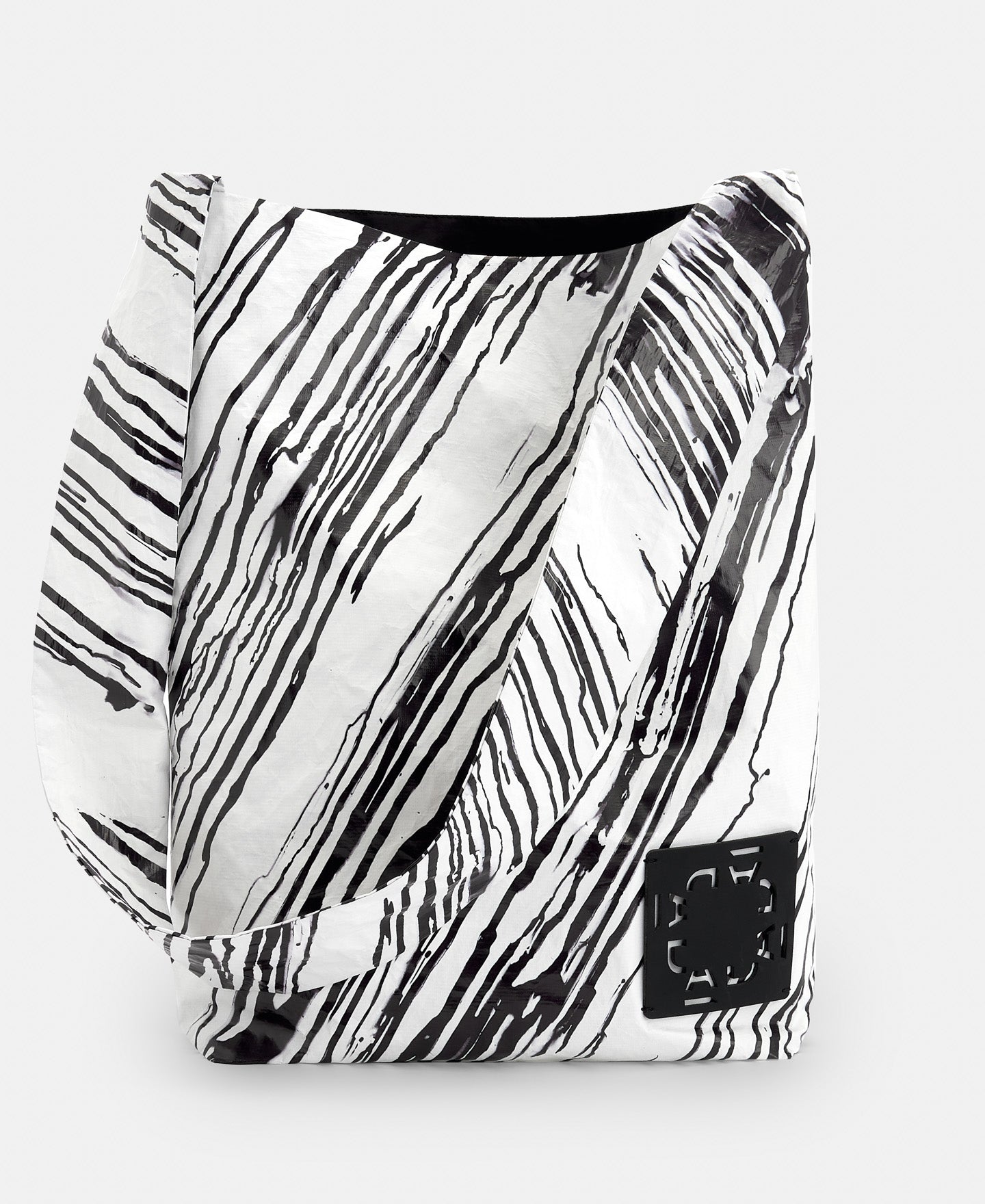 Black And White Animal Print Bag In Recycled Material