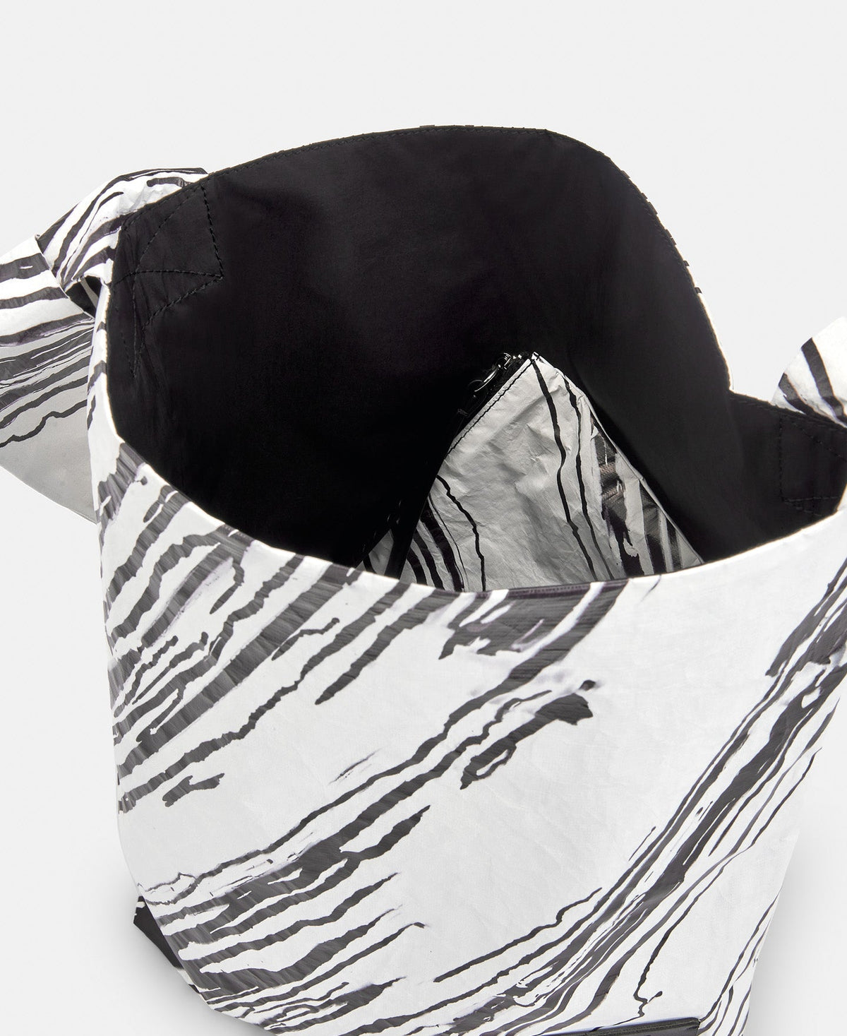 Black And White Animal Print Bag In Recycled Material