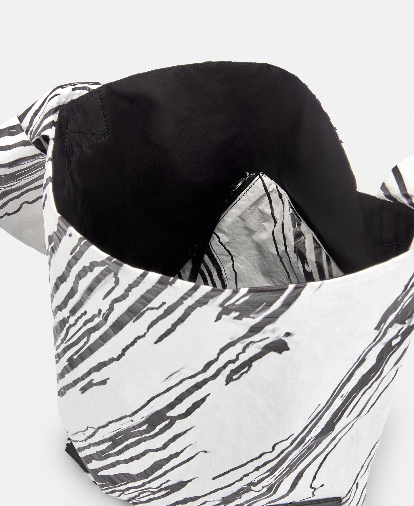 Black And White Animal Print Bag In Recycled Material