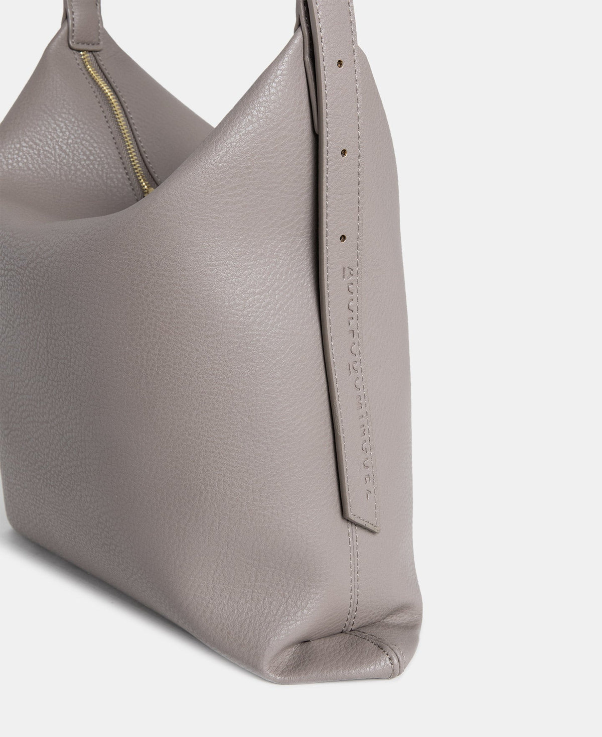 Taupe Textured Grain Hobo Zip Closure