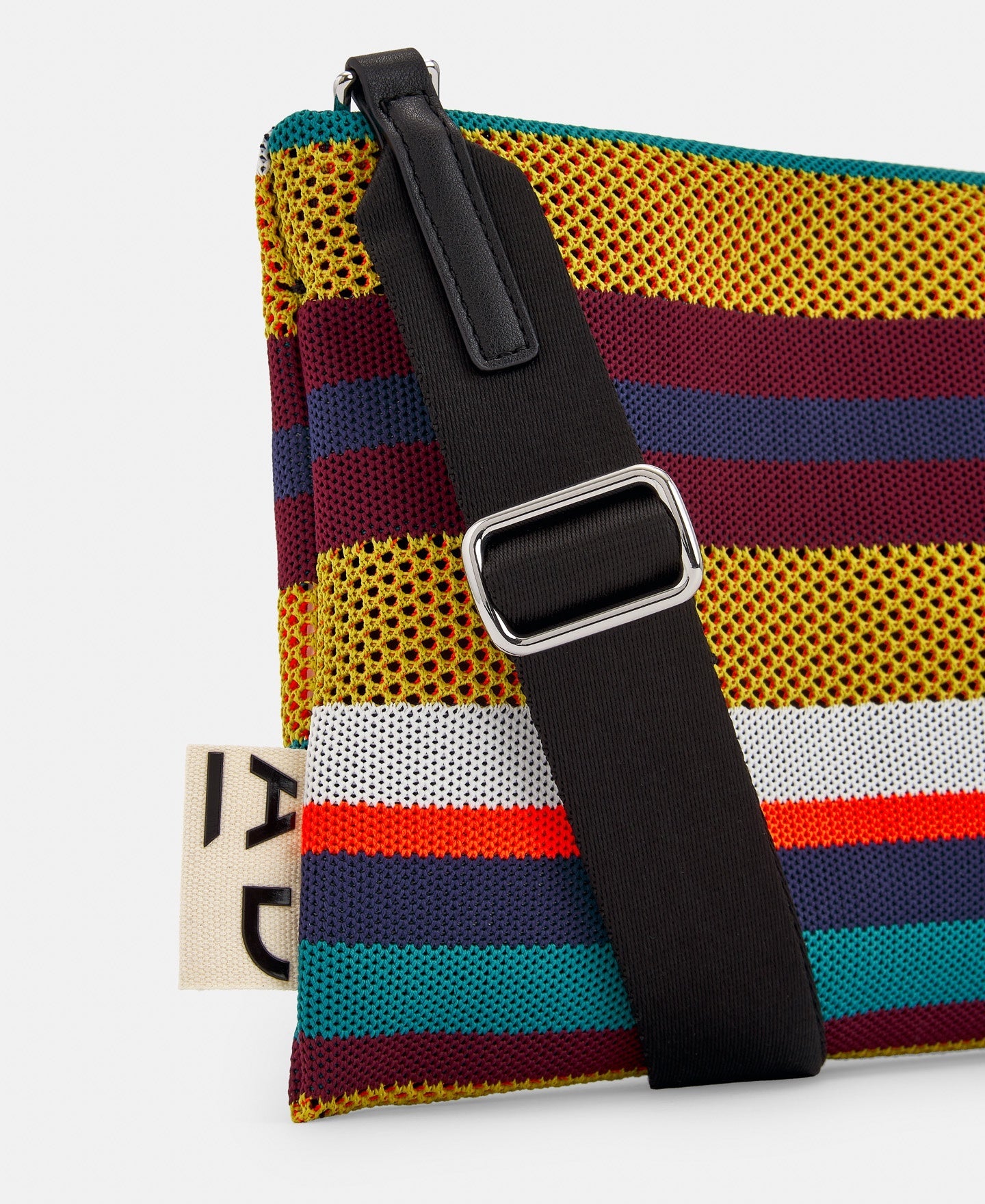 Striped Flat Messenger Bag