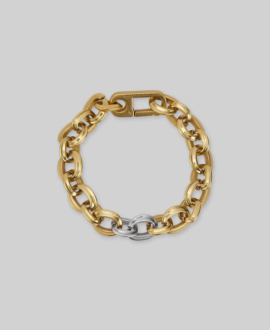 Two-tone link bracelet woman in gold/silver