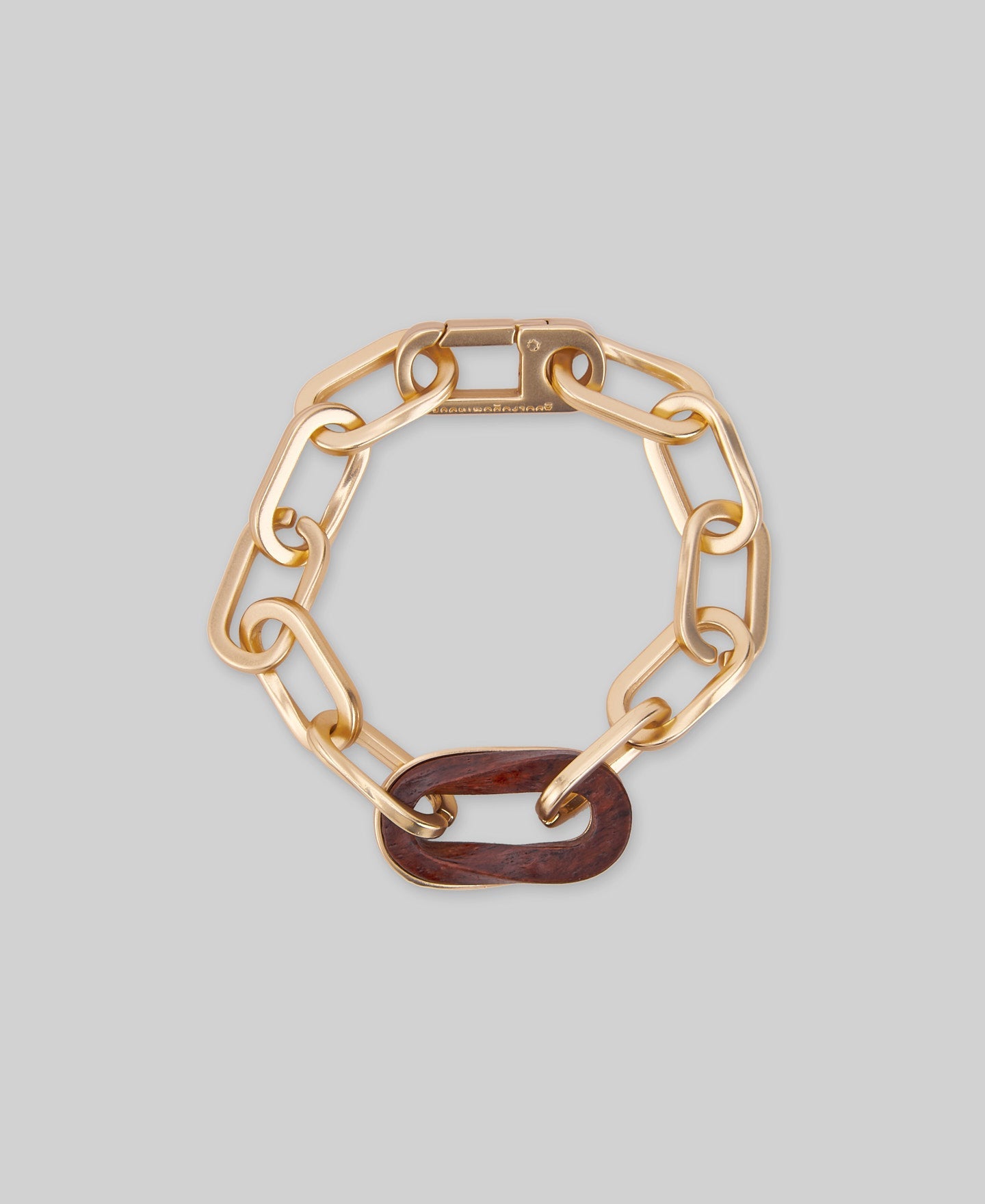 Metal and wood link bracelet woman in wood