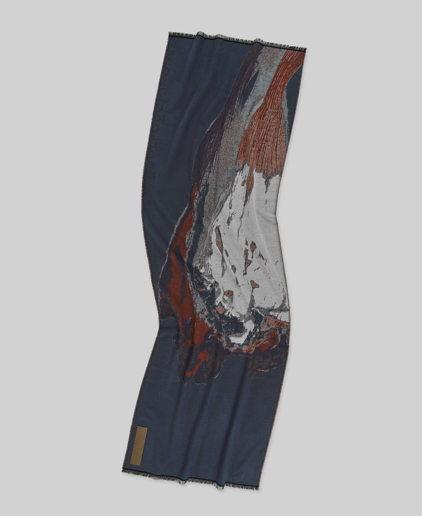 Printed jacquard scarf woman in blue