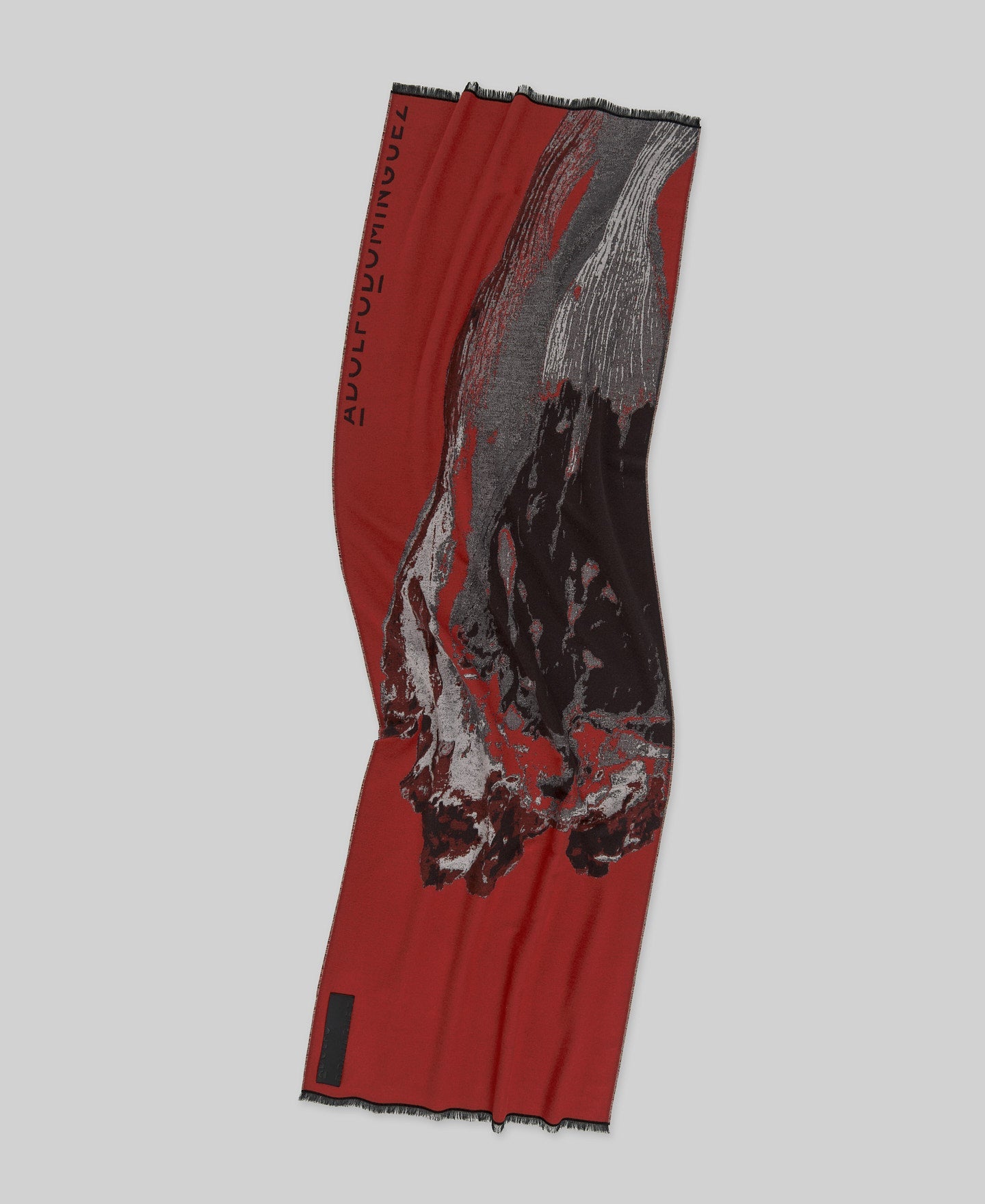 Printed jacquard scarf woman in orange