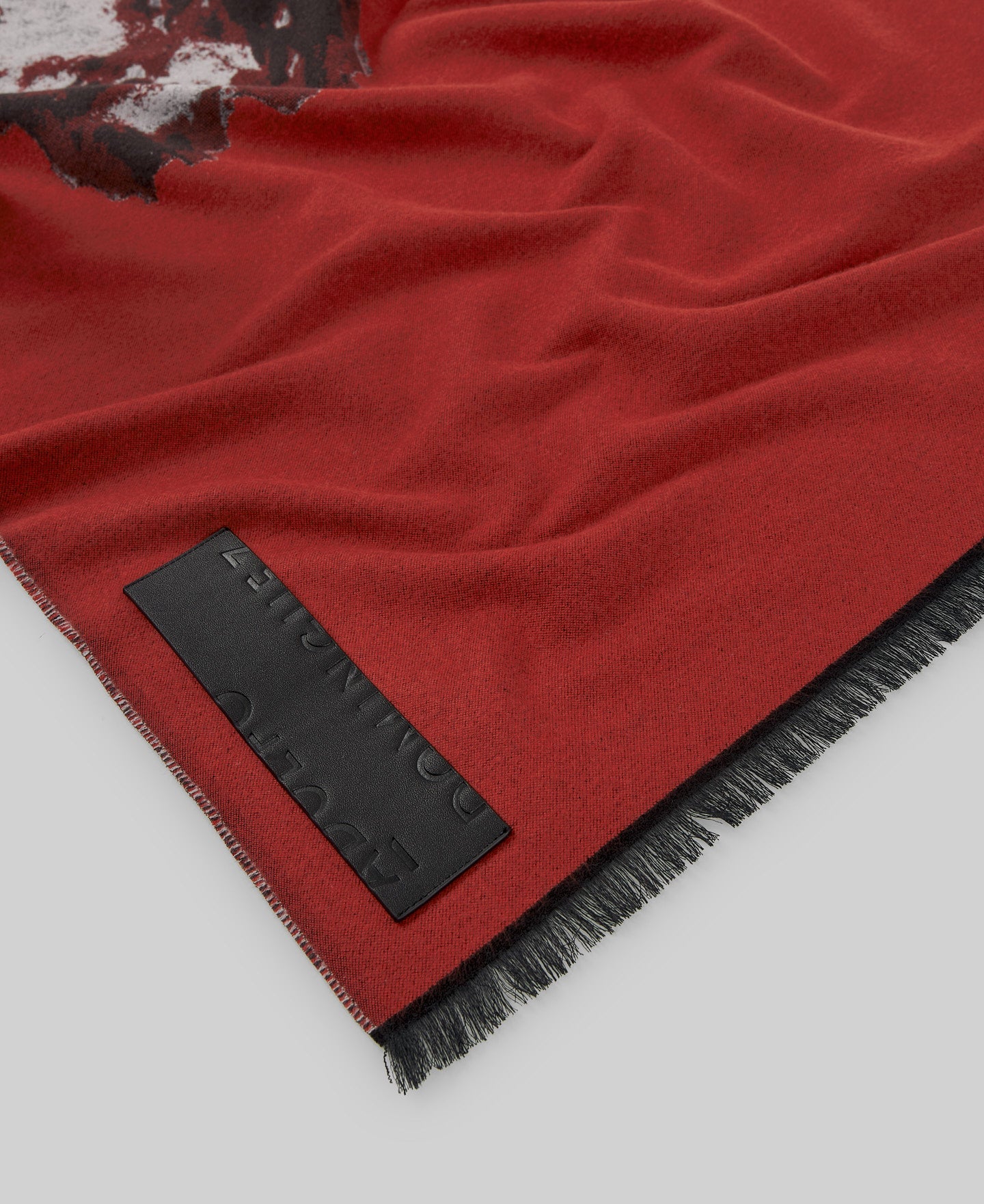 Printed jacquard scarf woman in orange