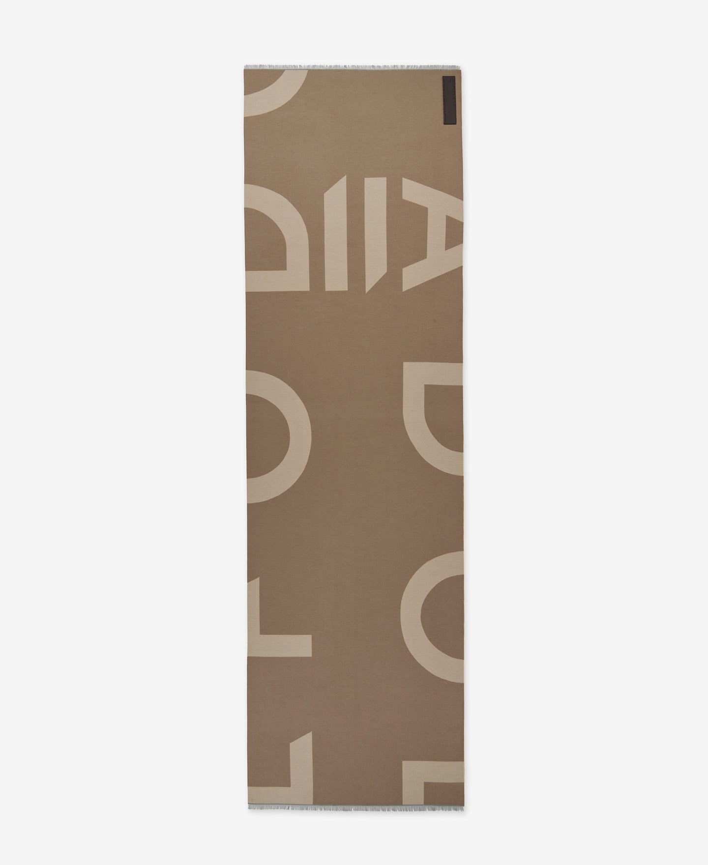 Beige Jacquard Maxi Logo Scarf For Women