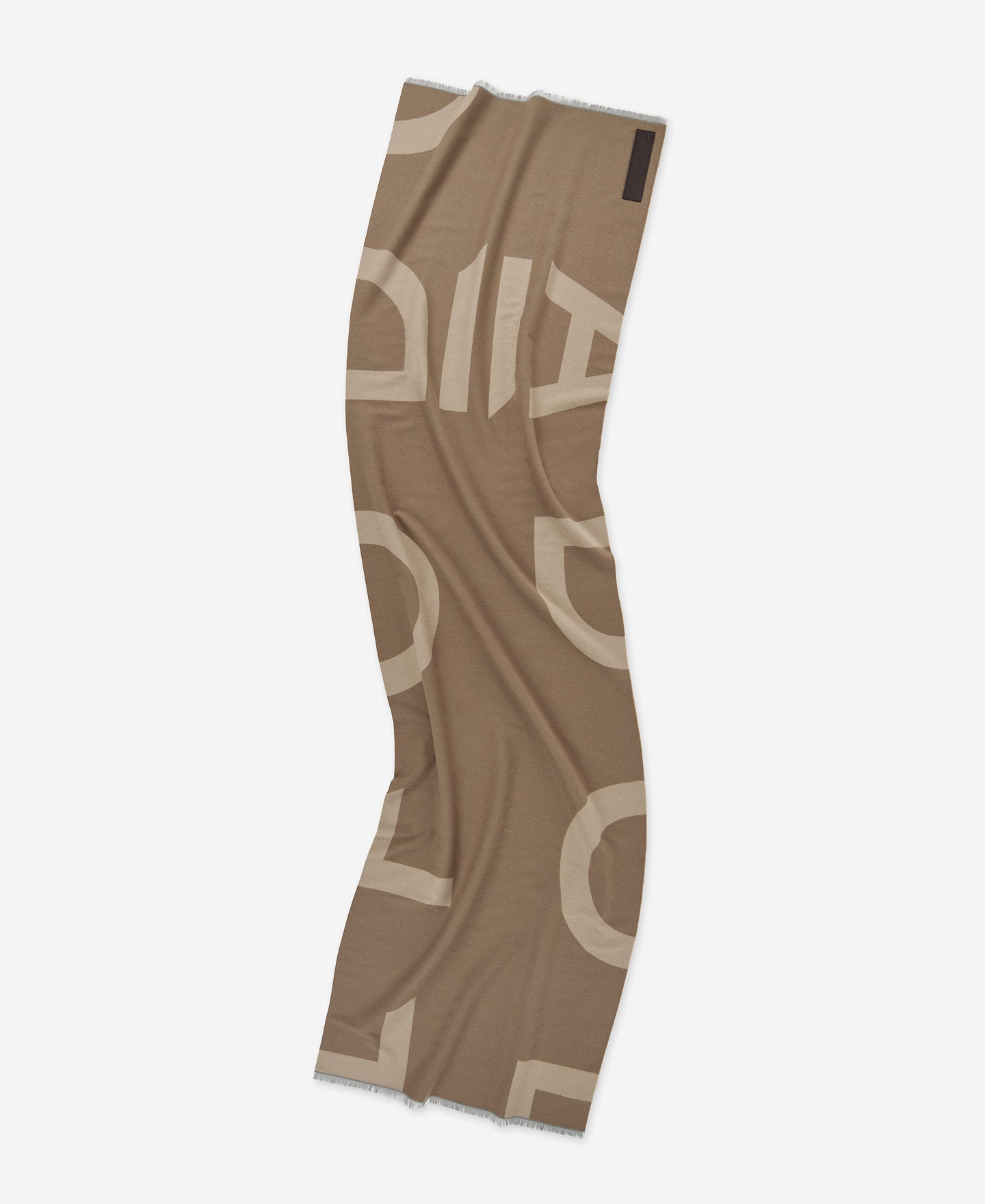 Beige Jacquard Maxi Logo Scarf For Women