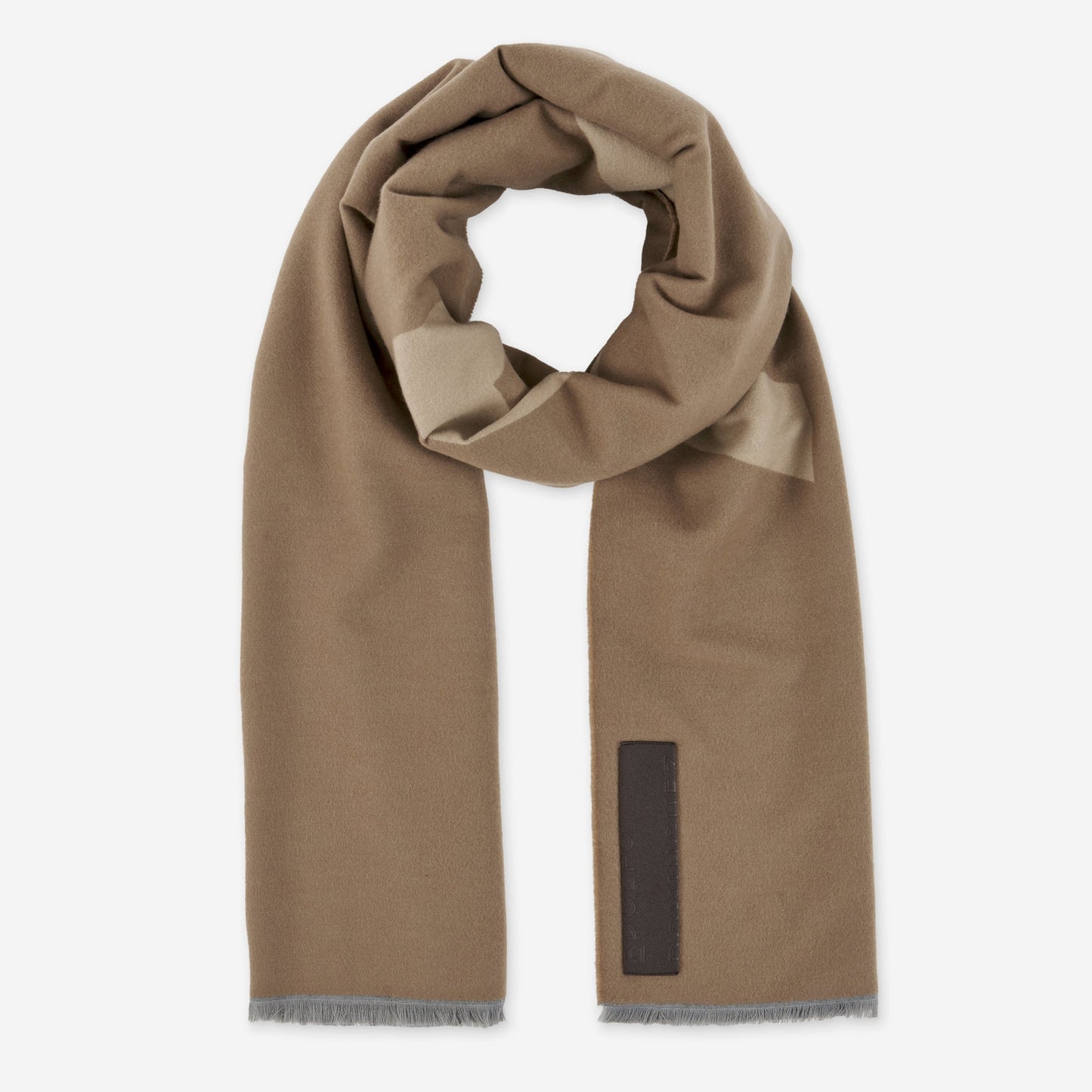 Beige Jacquard Maxi Logo Scarf For Women