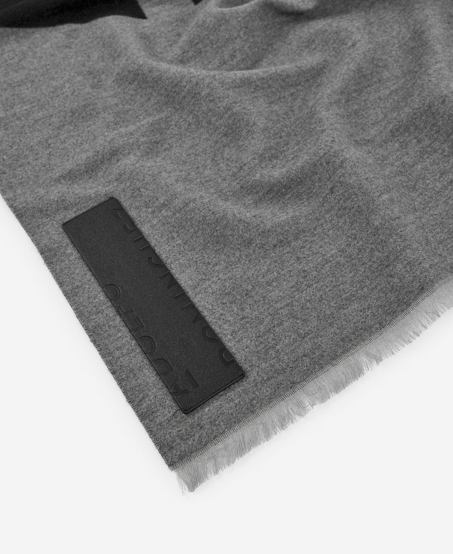 Charcoal Grey Jacquard Maxi Logo Scarf For Women